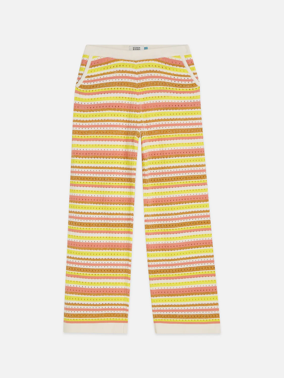 Girls stripe knitted sweatpants