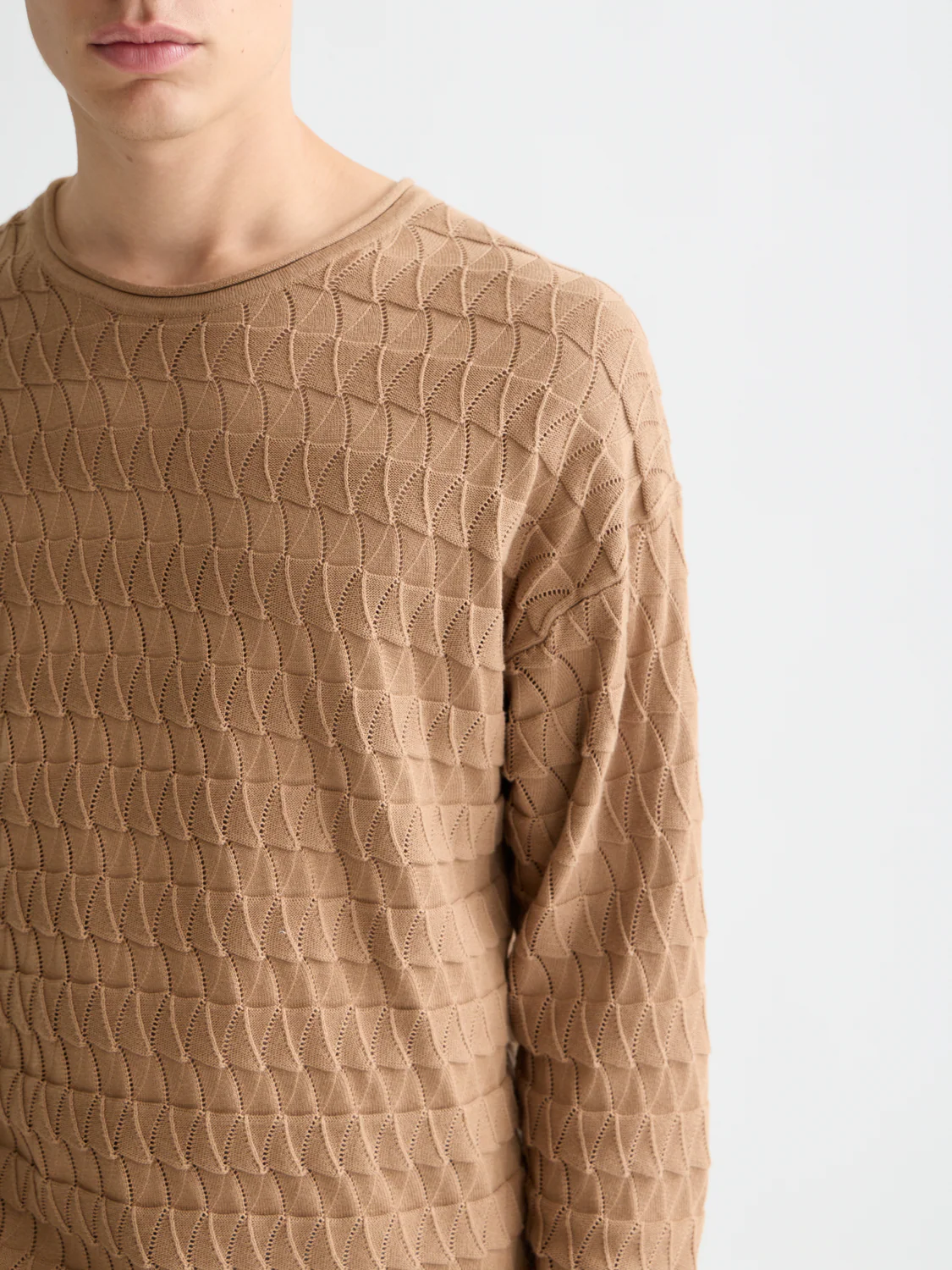 Pointelle dropped shoulder pullover - Image 3