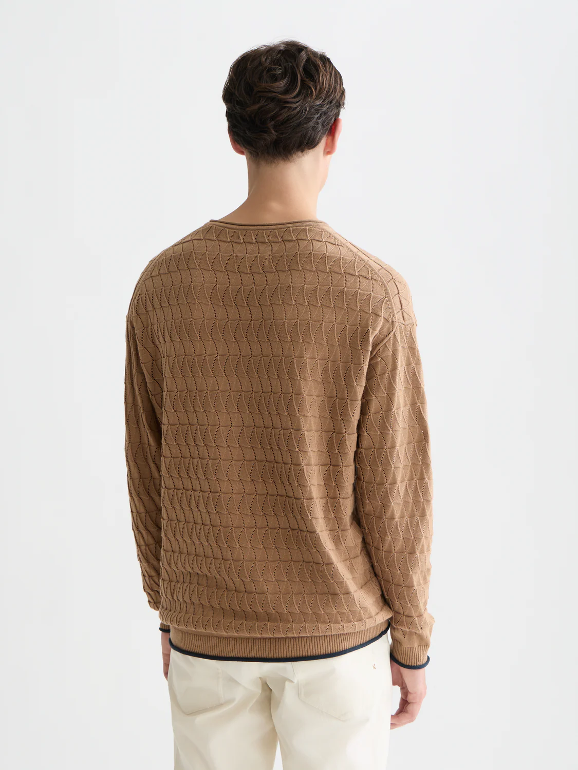 Pointelle dropped shoulder pullover - Image 4