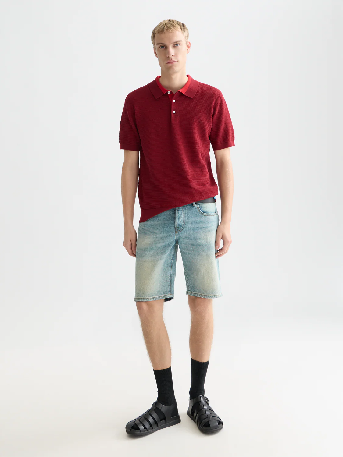 Structured knitted polo - Image 23