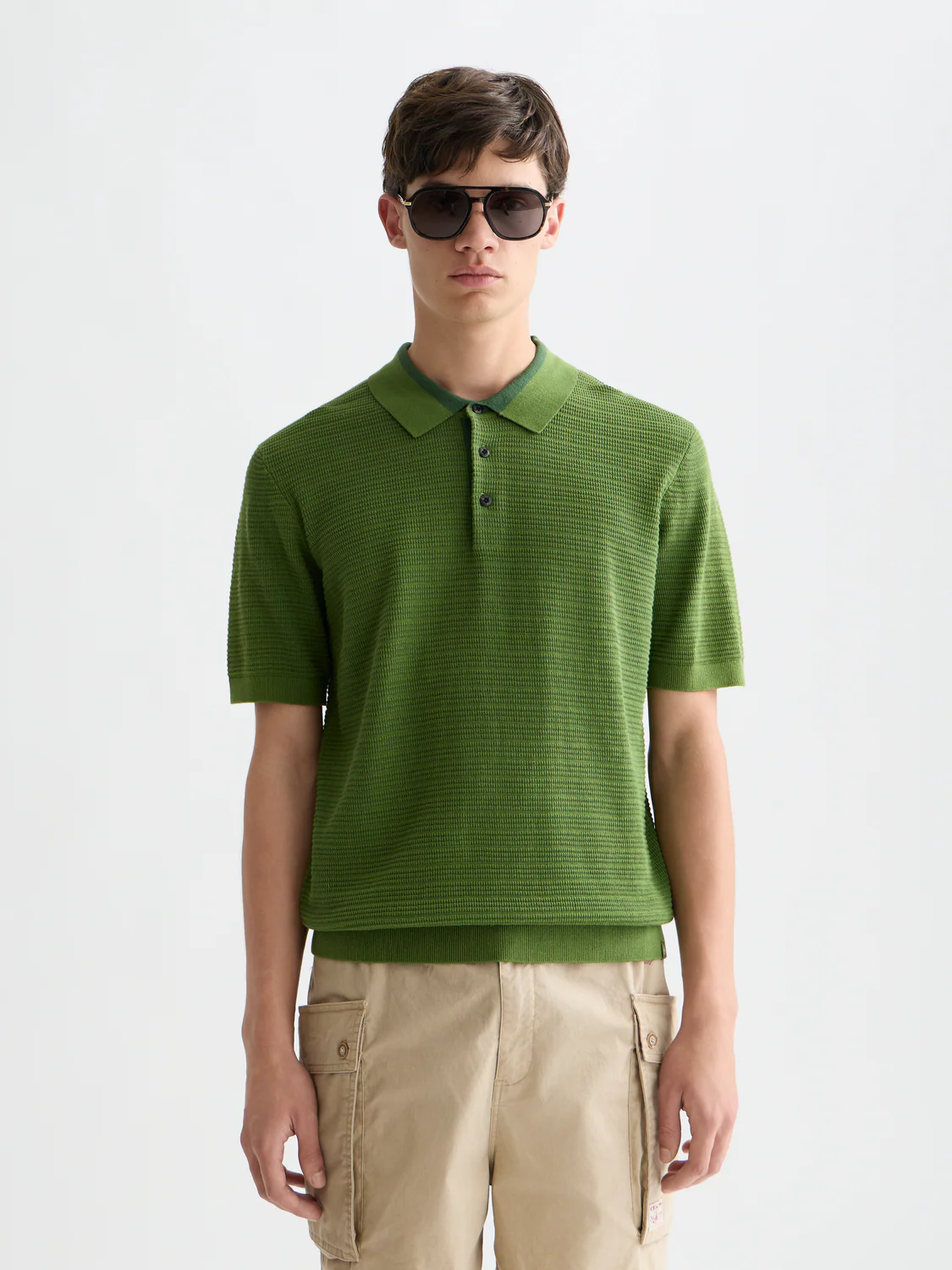 Structured knitted polo - Image 8