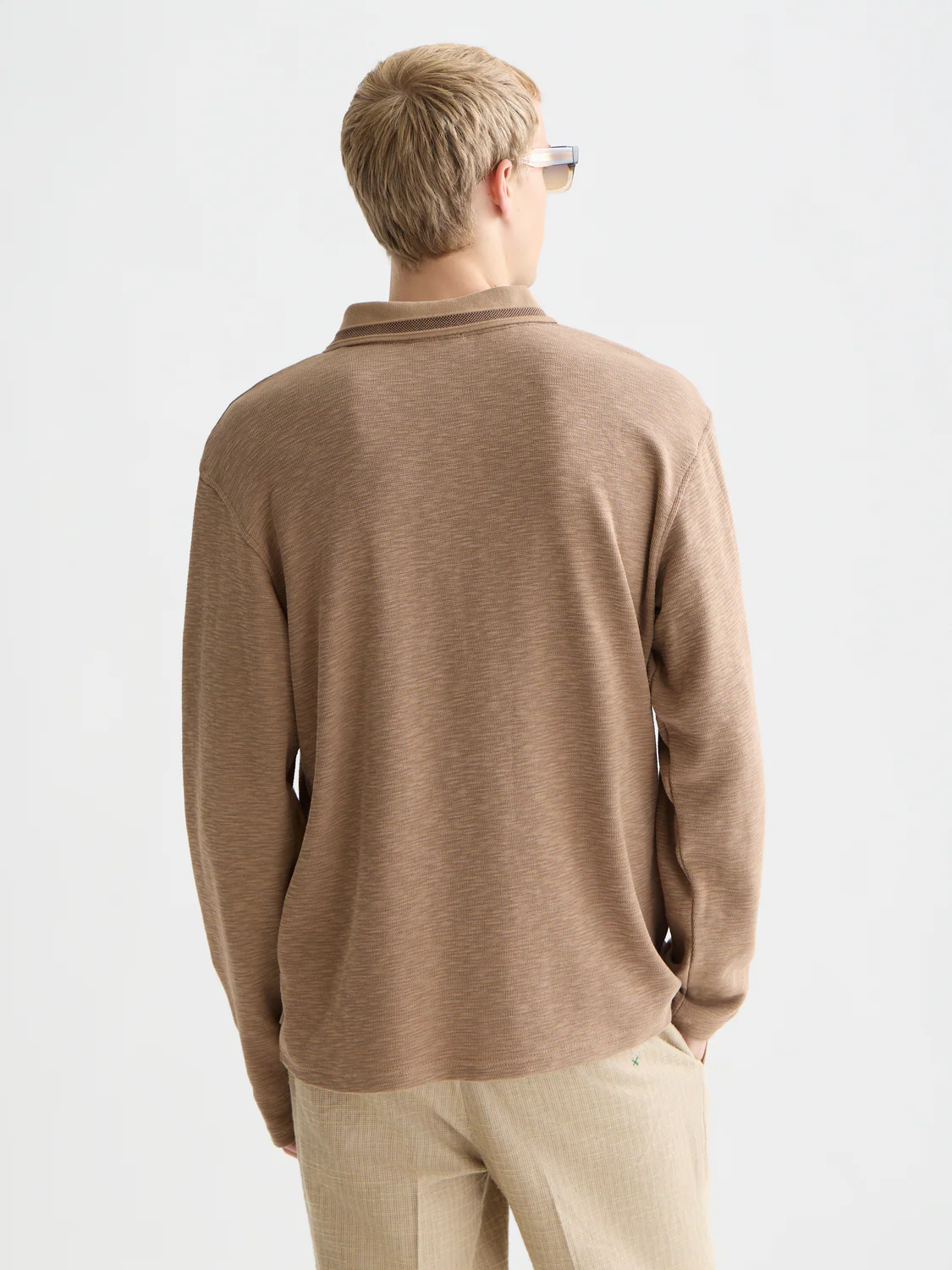 Structured relaxed long sleeve polo - Image 4