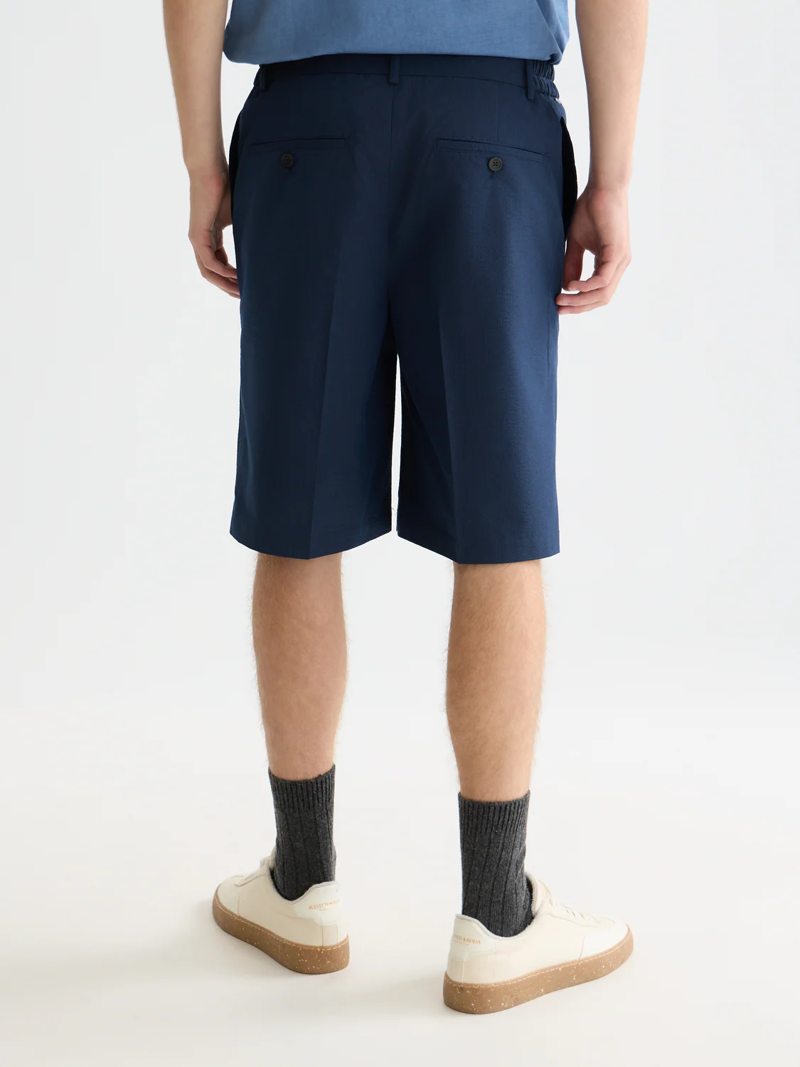 Seersucker wide bermuda shorts - Image 4