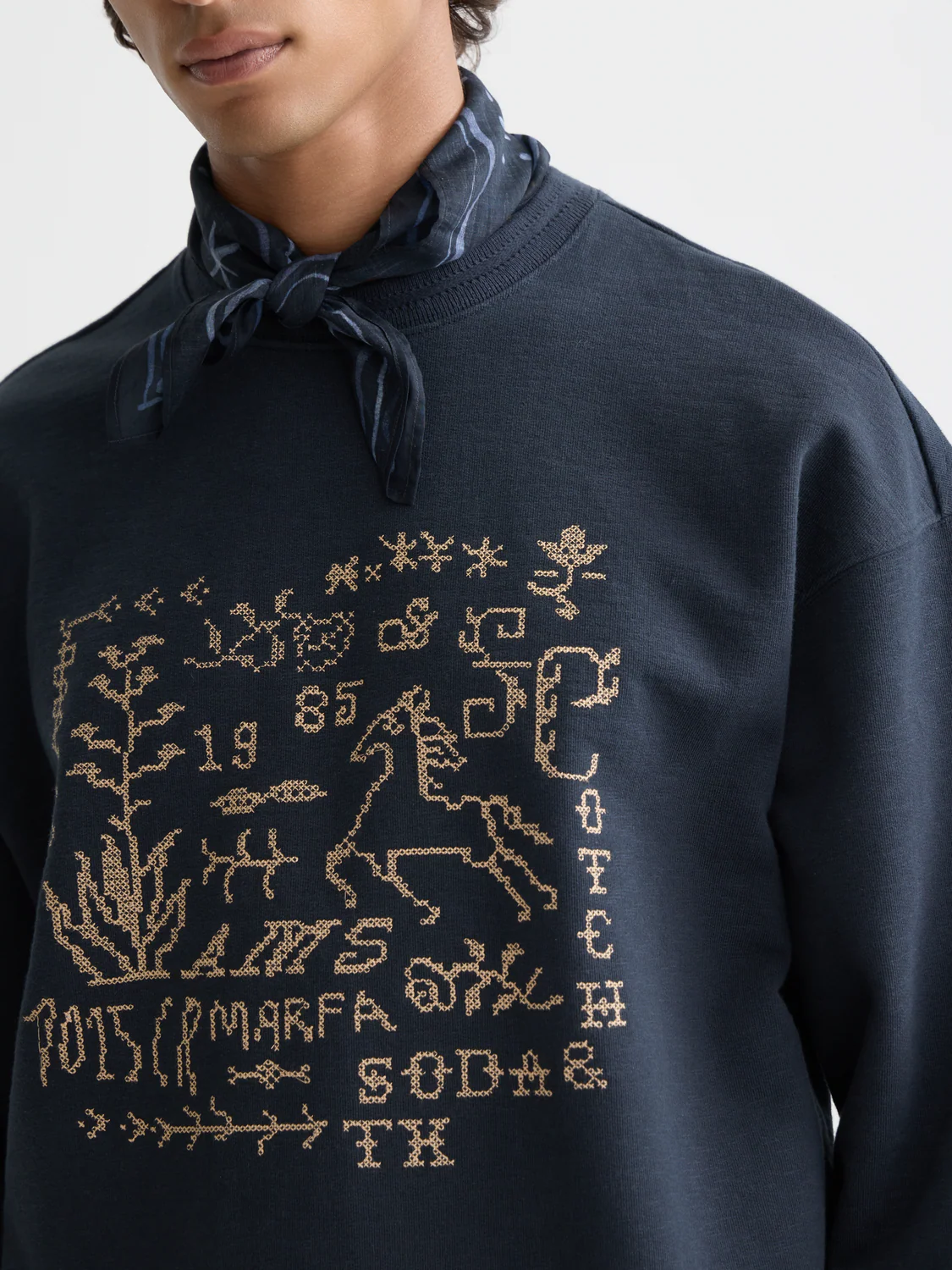 Cross stitch artwork relaxed sweatshirt - Image 3