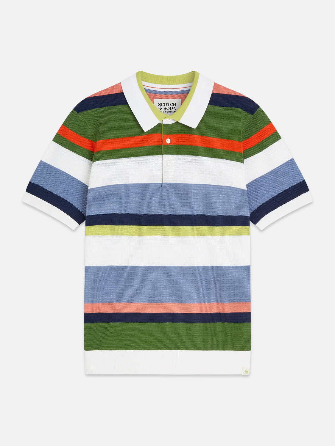 Structured striped knitted polo - Image 12