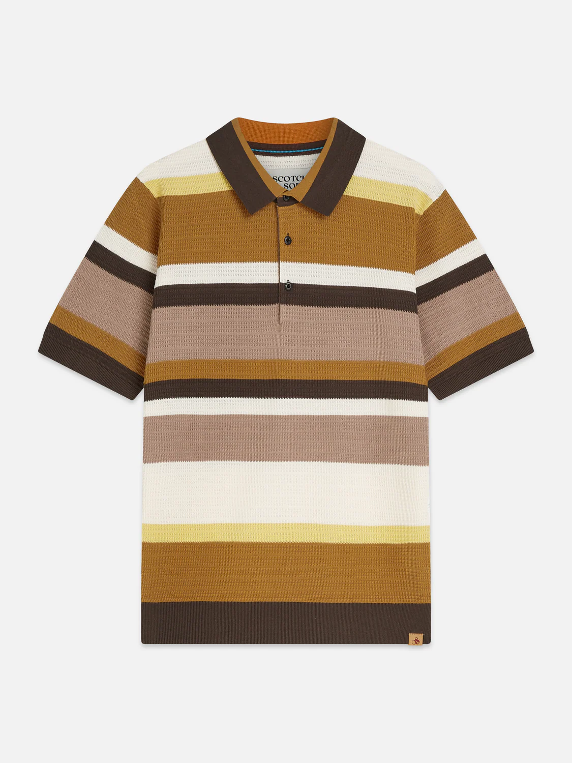 Structured striped knitted polo - Image 5