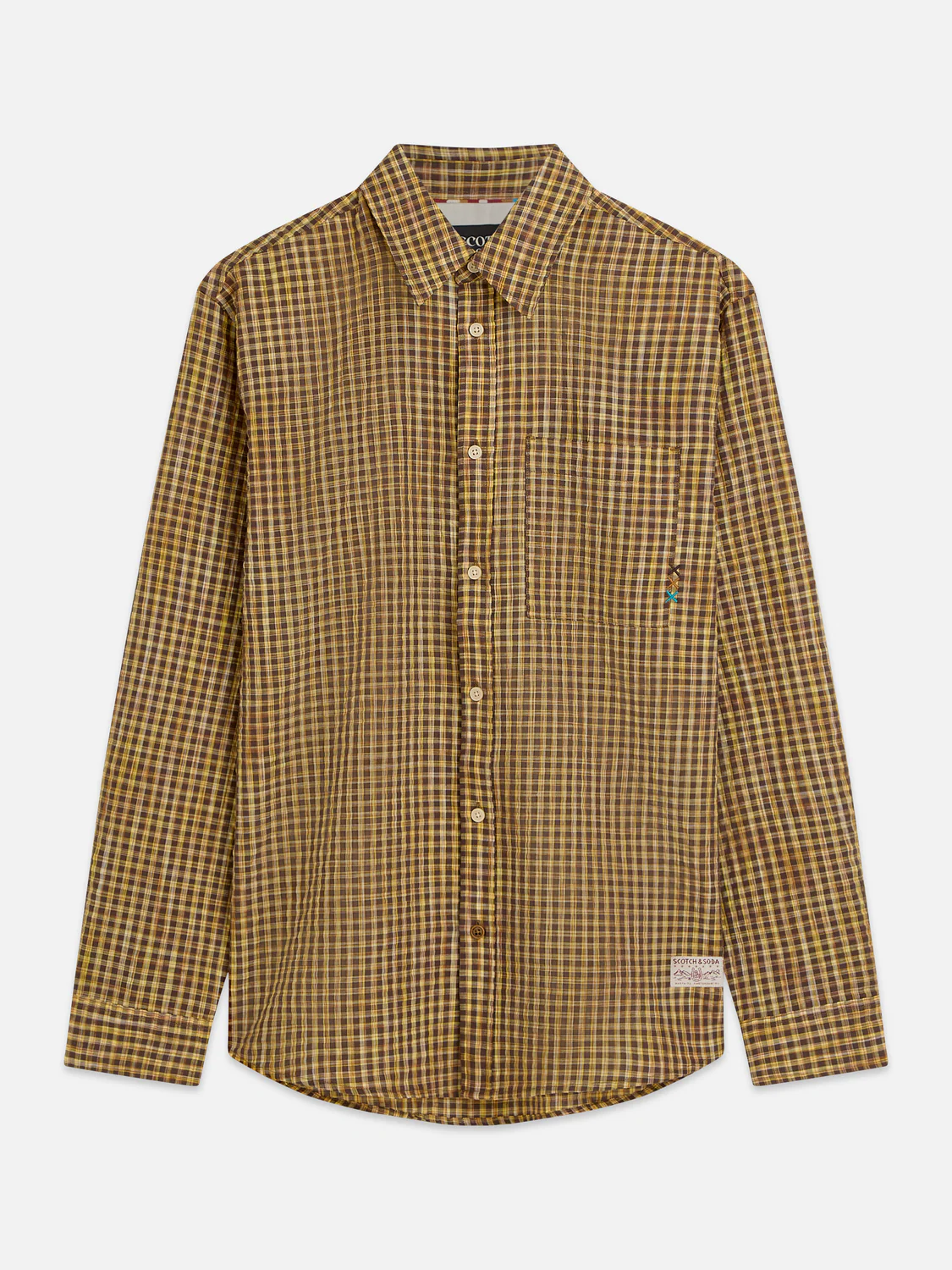 Seersucker micro-check relaxed shirt - Image 12