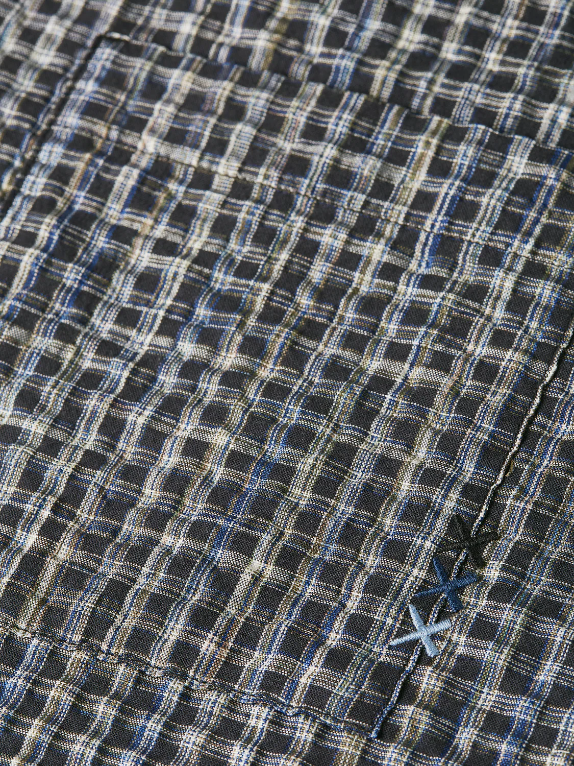Seersucker micro-check relaxed shirt - Image 7