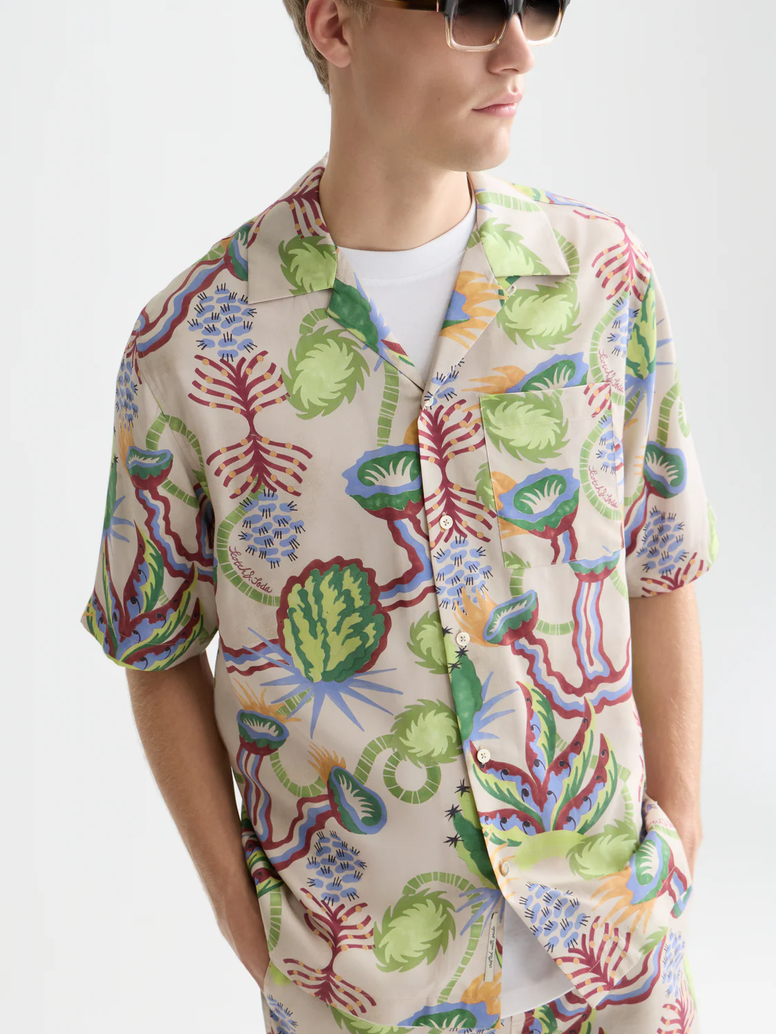 Printed tencel relaxed short sleeve shirt - Image 3