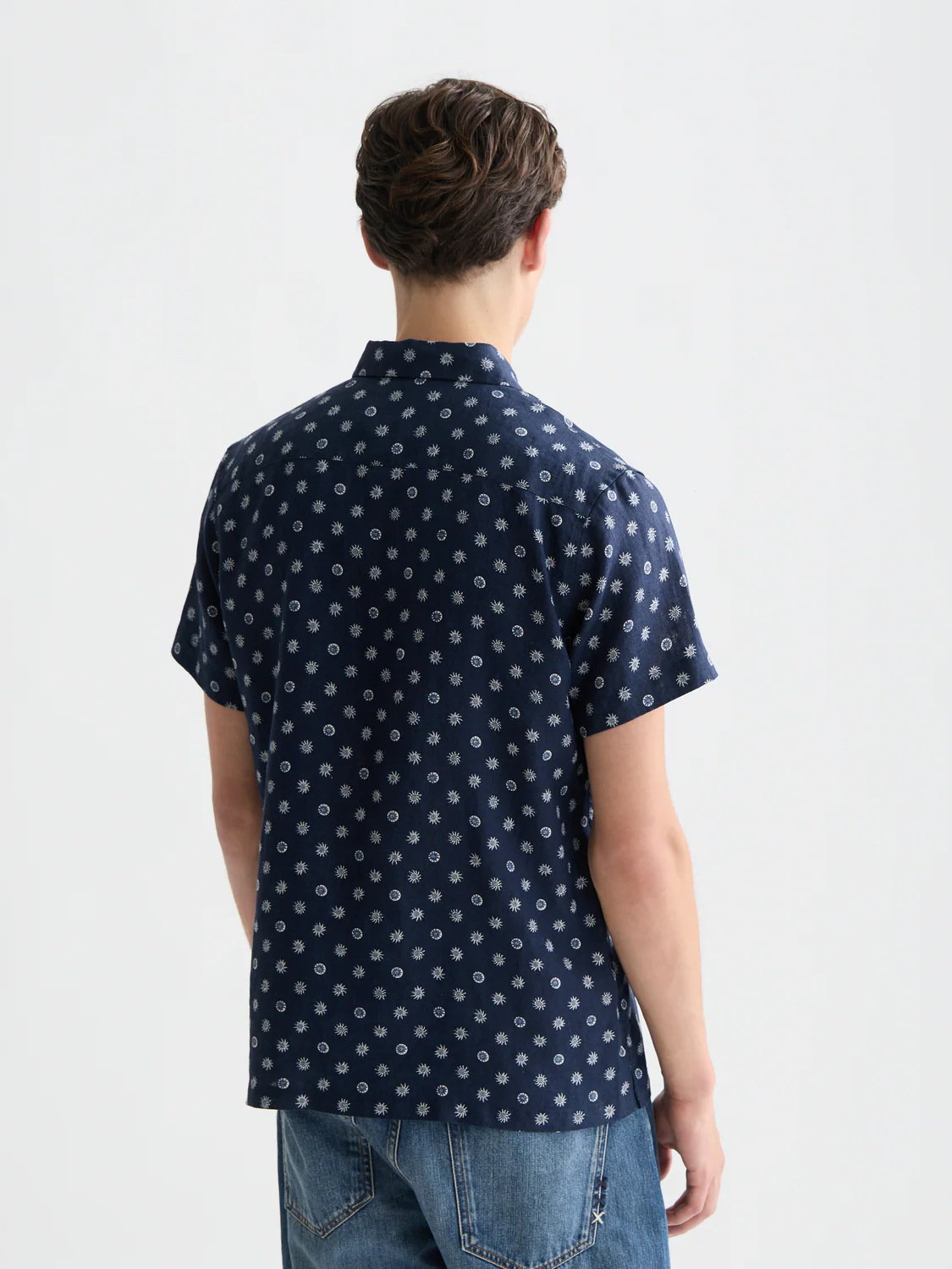 Printed linen short sleeve shirt - Image 4