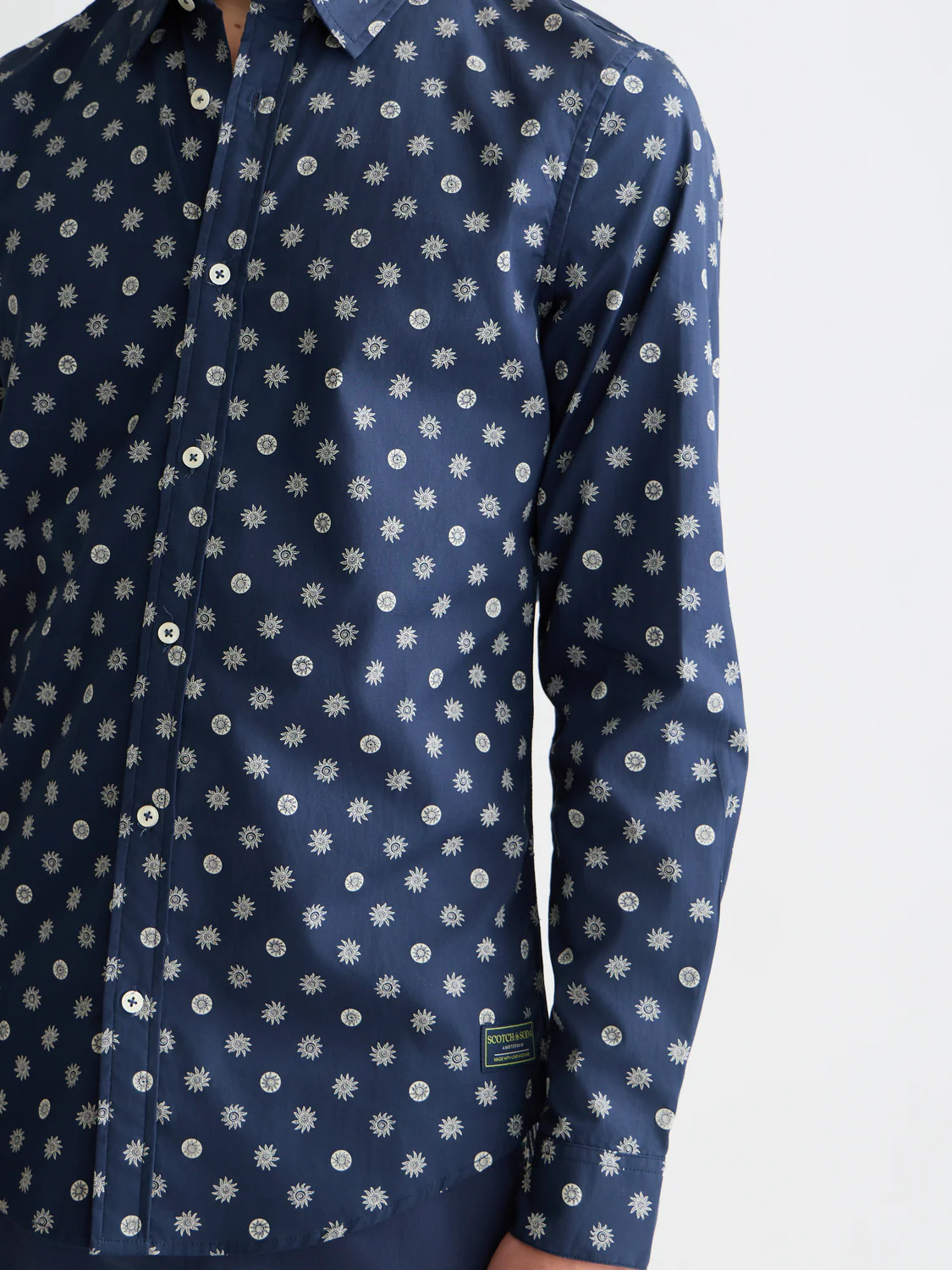 Print poplin slim shirt - Image 10