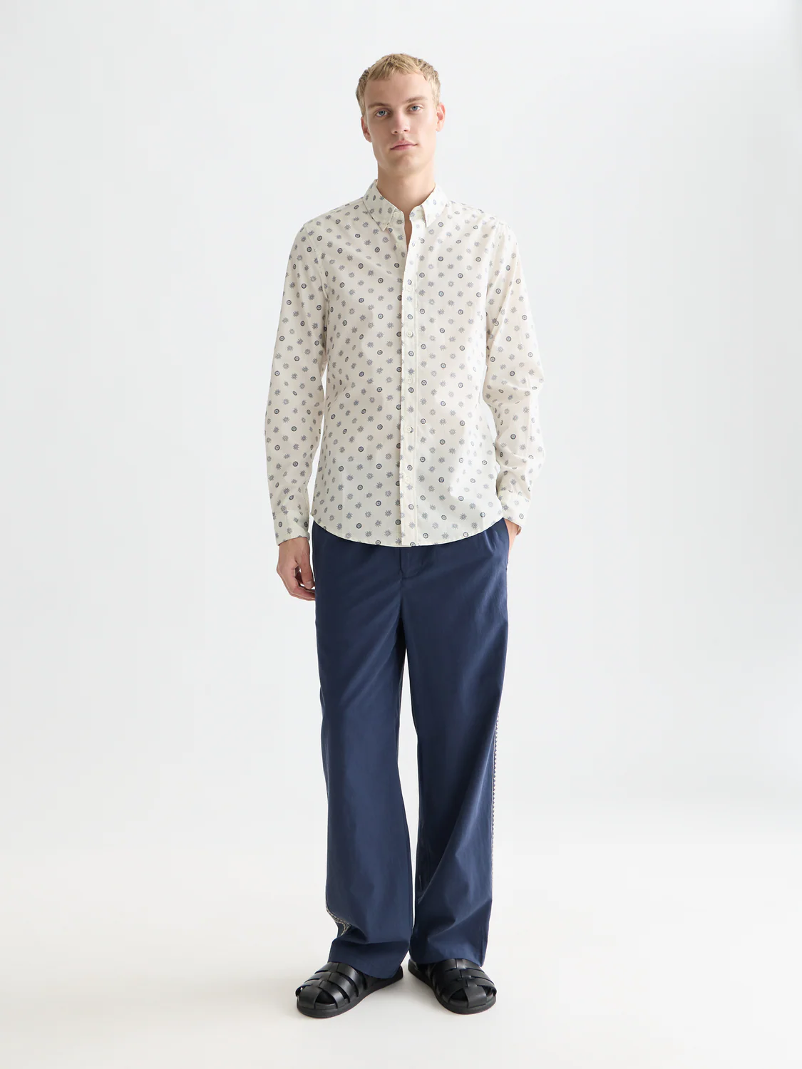 Print poplin slim shirt - Image 2