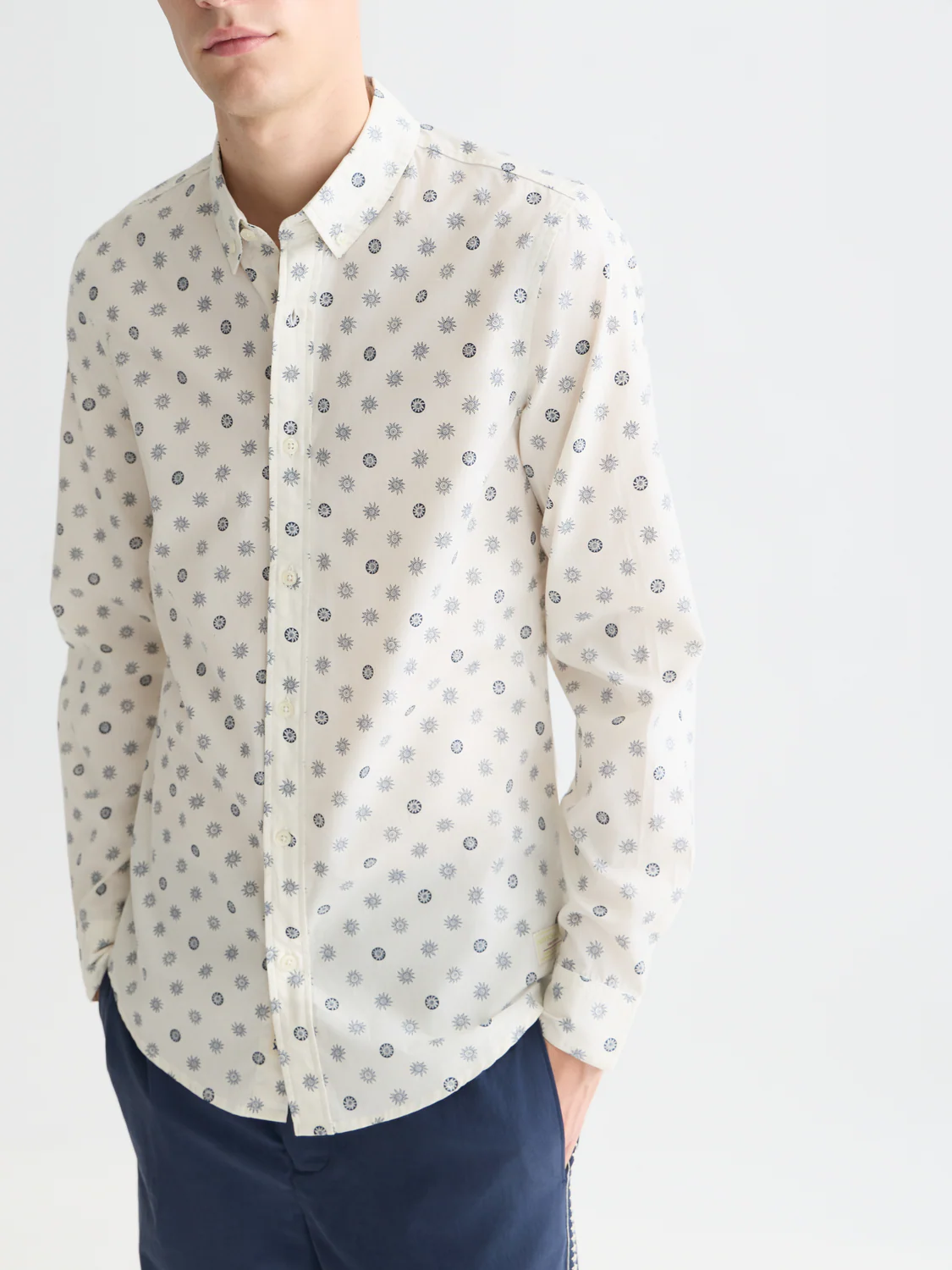 Print poplin slim shirt - Image 3
