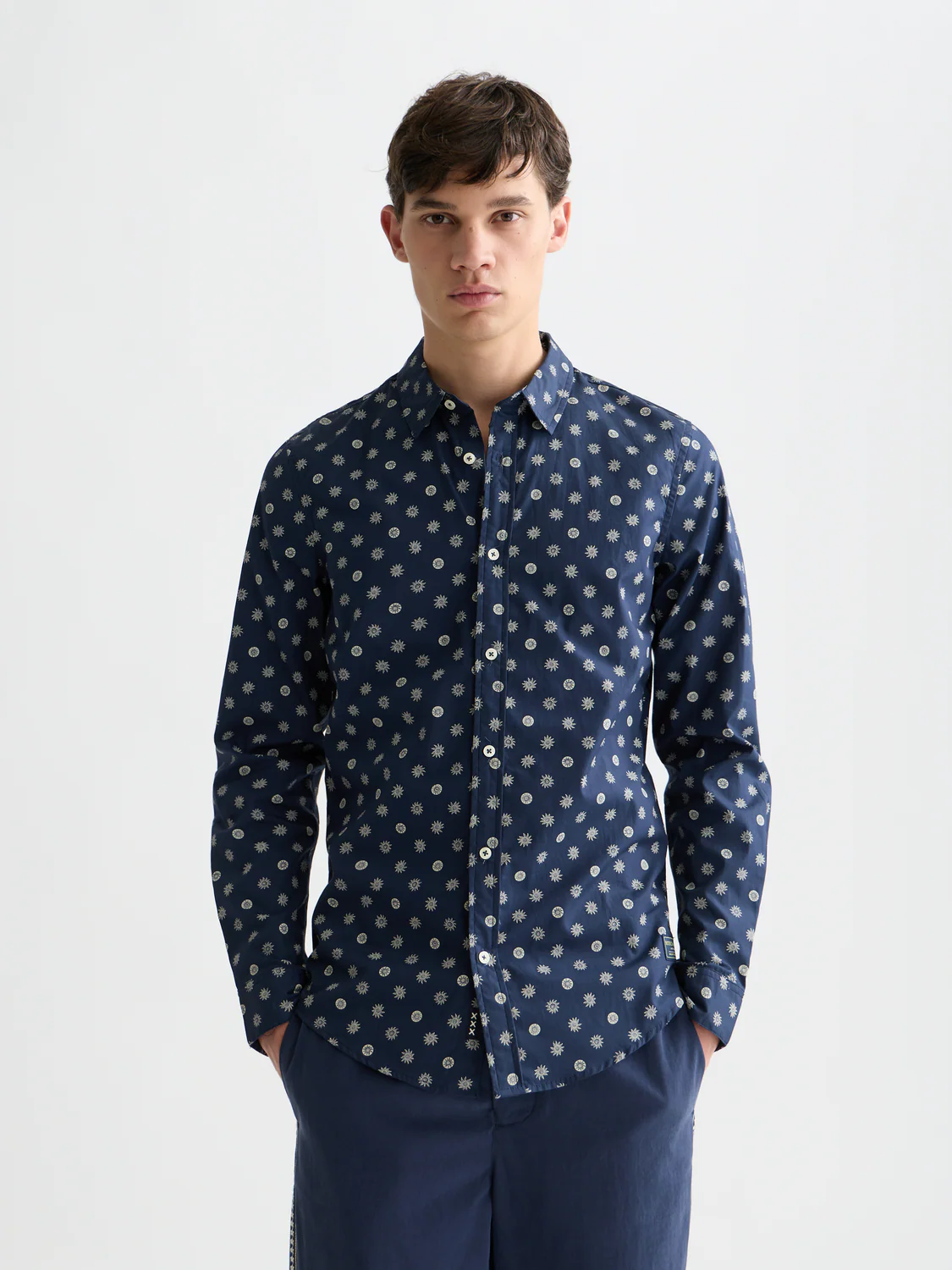 Print poplin slim shirt - Image 8