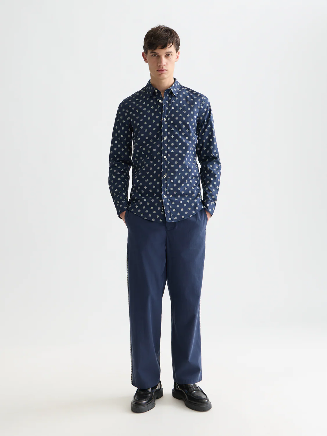 Print poplin slim shirt - Image 9
