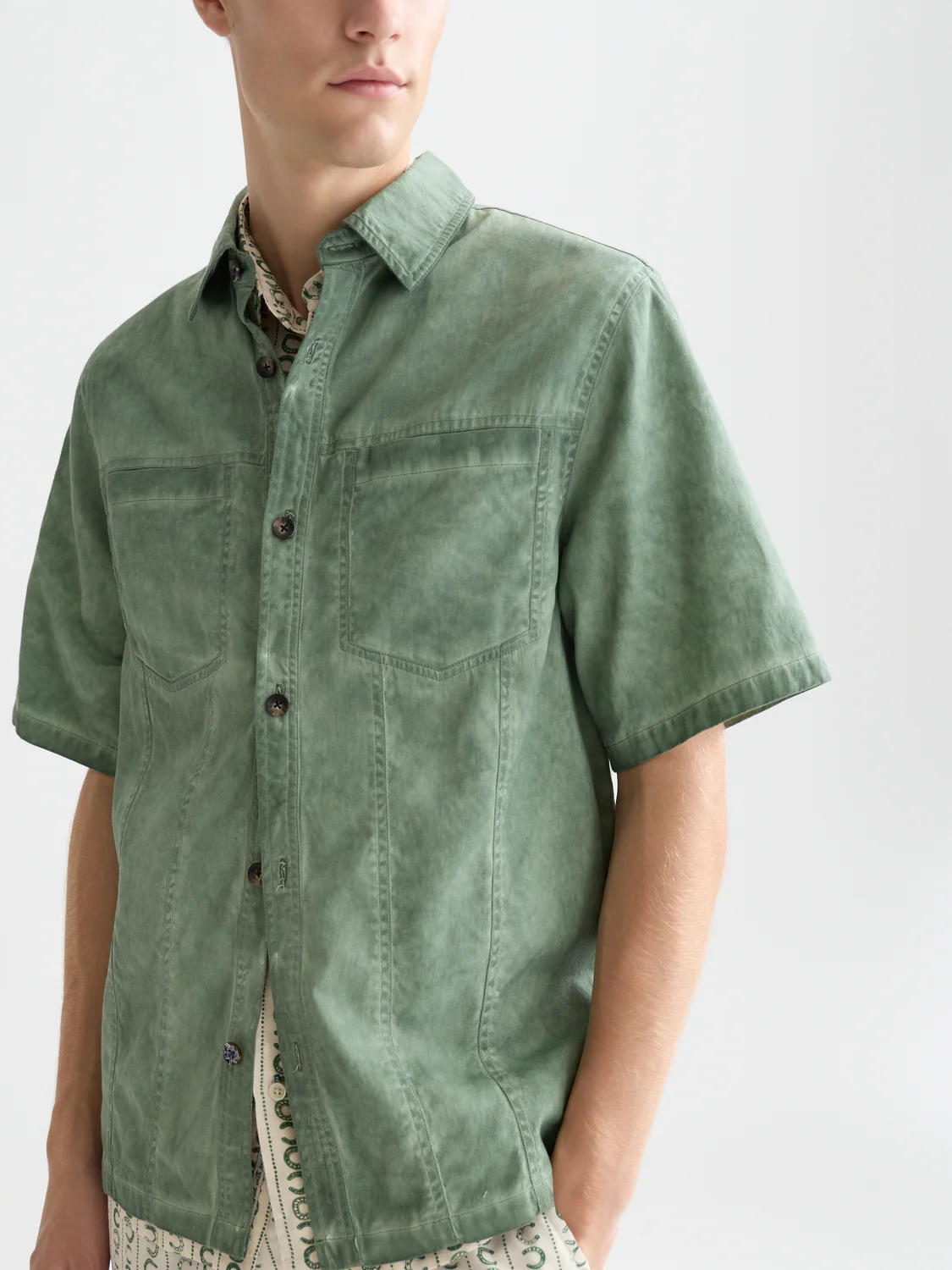 Washed cotton short sleeve shirt - Image 3