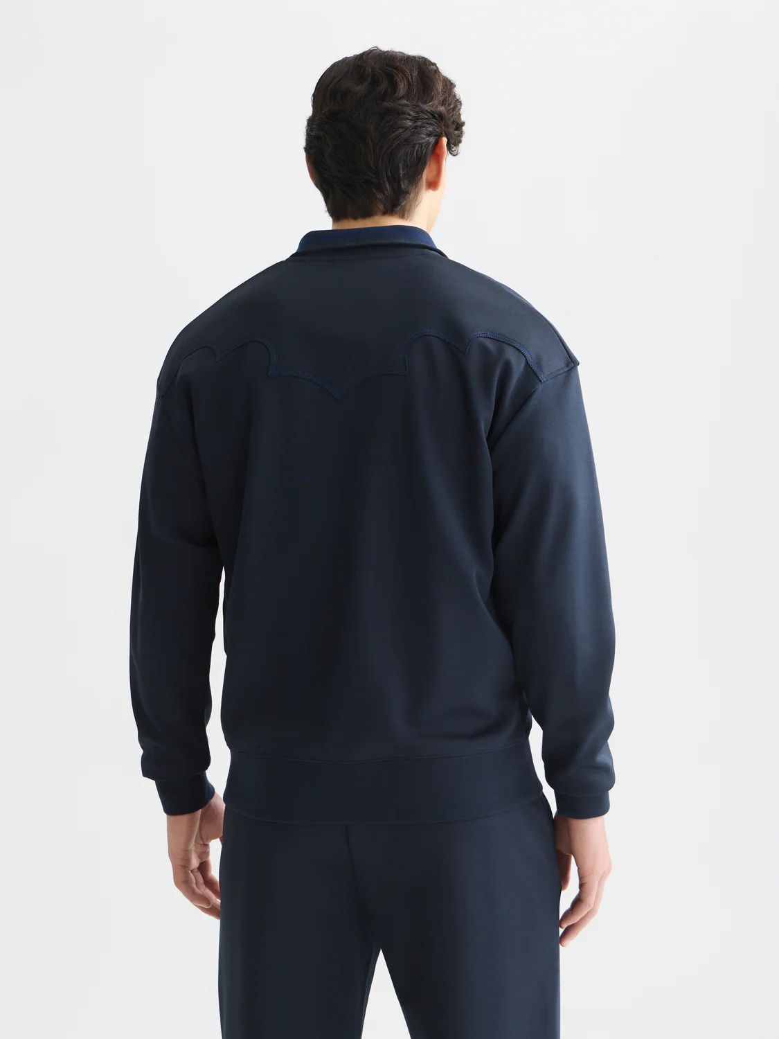 Interlock embroidered relaxed zip-up track top - Image 4
