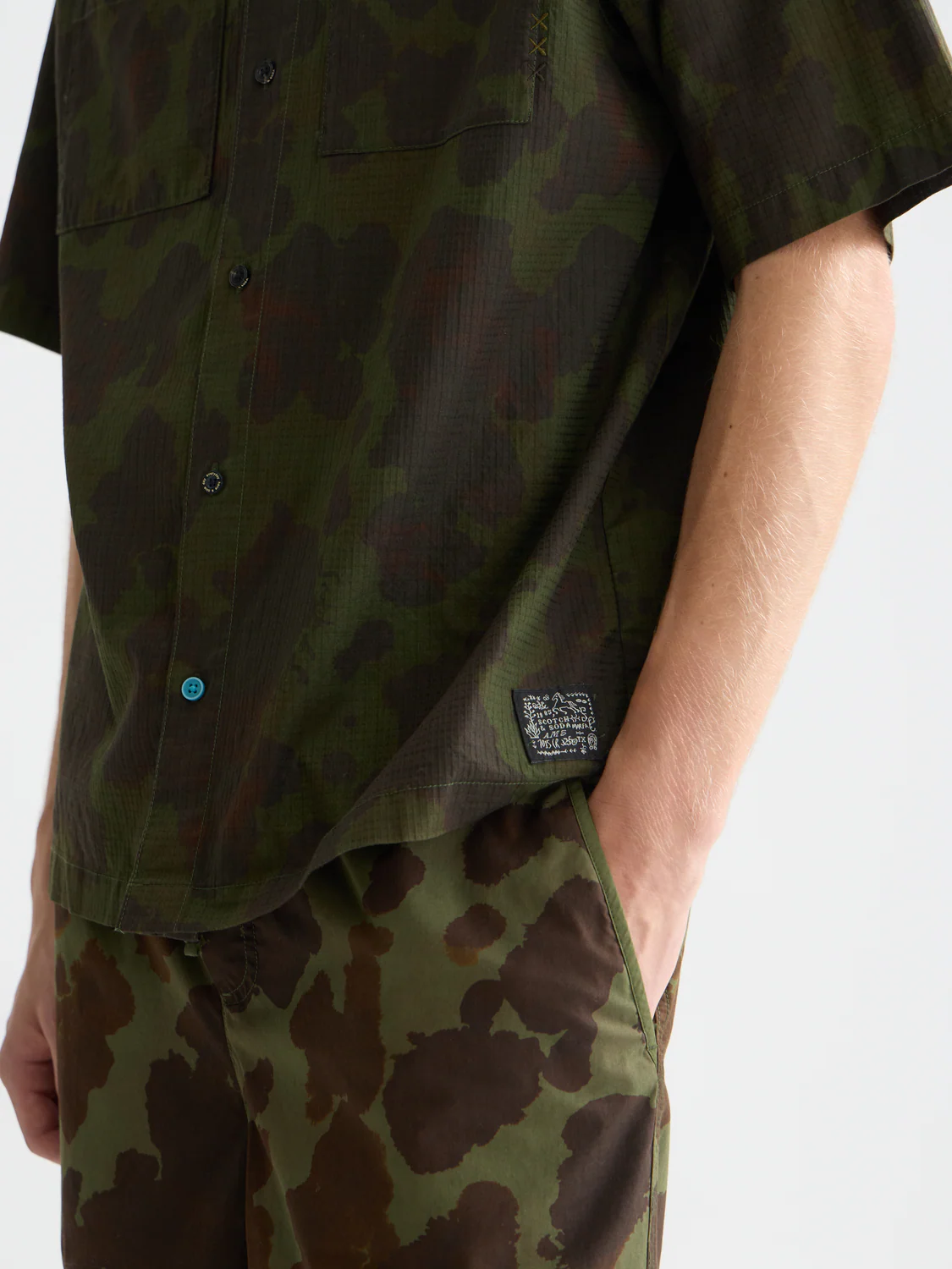 Printed cotton relaxed short sleeve shirt - Image 3