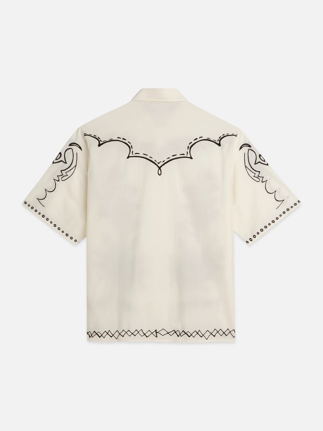 Embroidered seersucker relaxed short sleeve shirt - Image 6