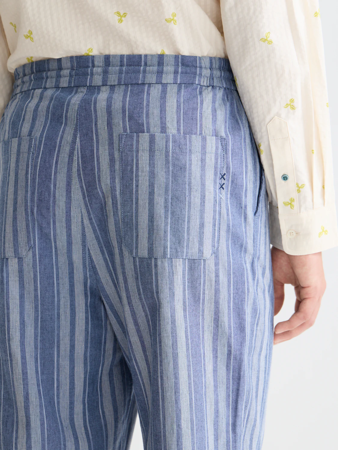 Oliver pleated linen-blend relaxed straight jogger - Image 3