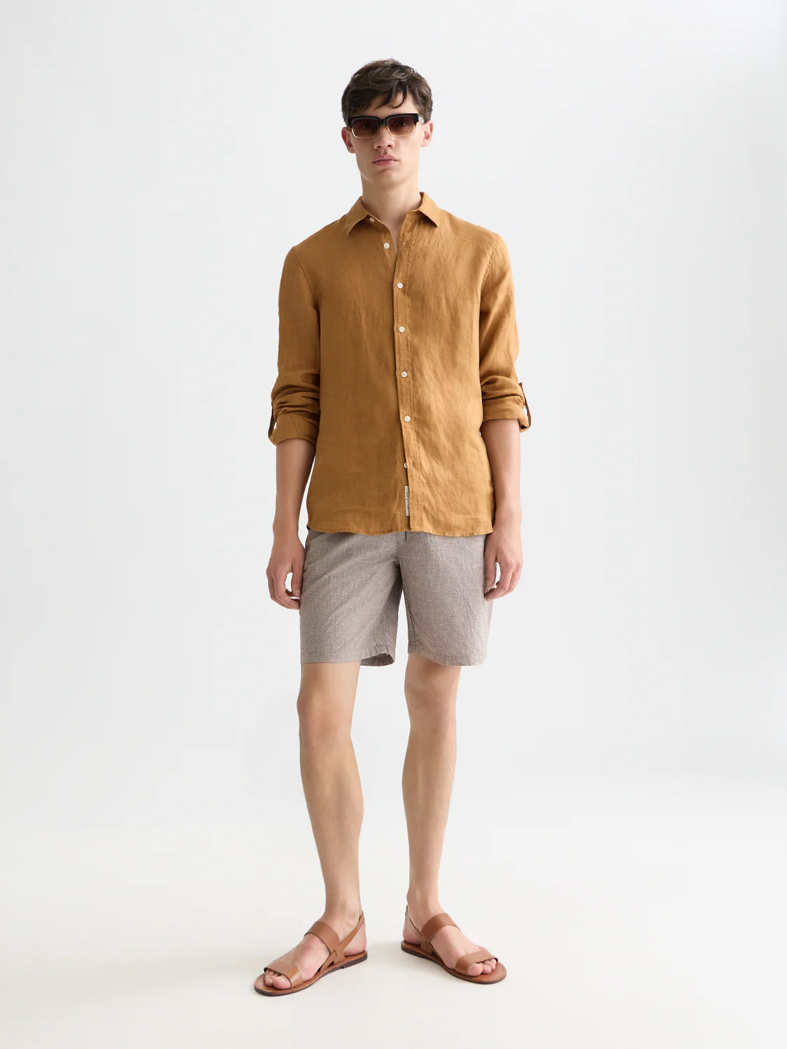 Fave cotton-linen bermuda shorts