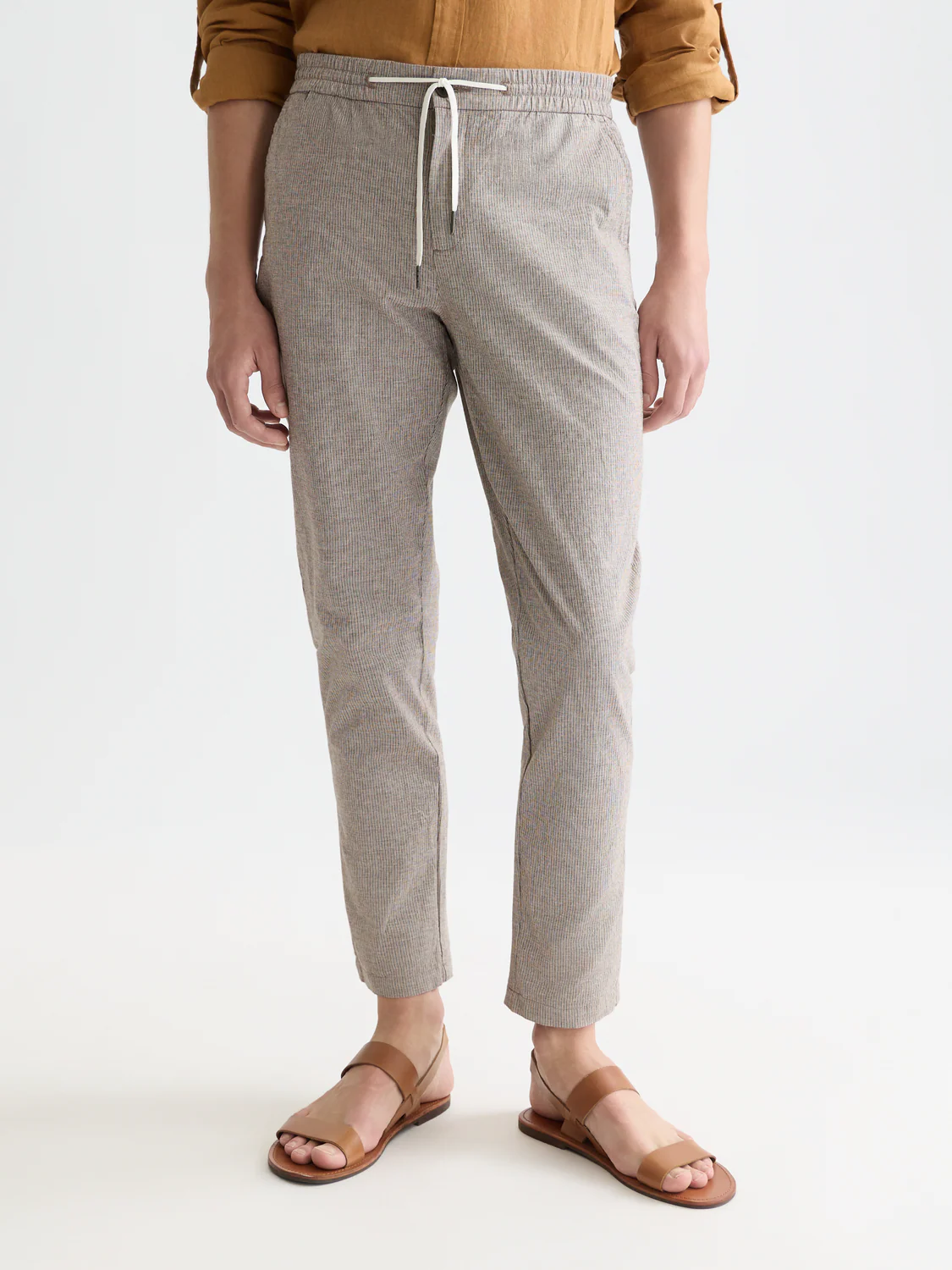 Warren yarn-dyed cotton-linen straight jogger - Image 2
