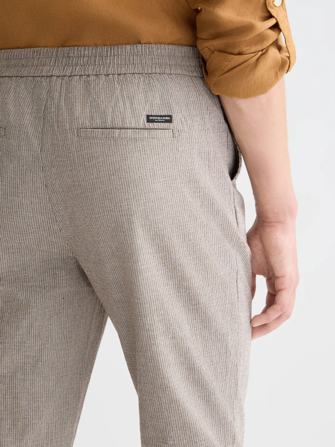 Warren yarn-dyed cotton-linen straight jogger - Image 3