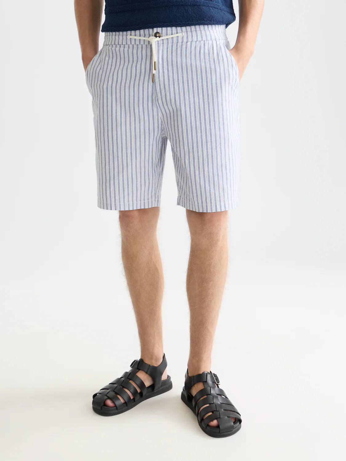 Fave cotton-linen yarn-dyed bermuda shorts - Image 2