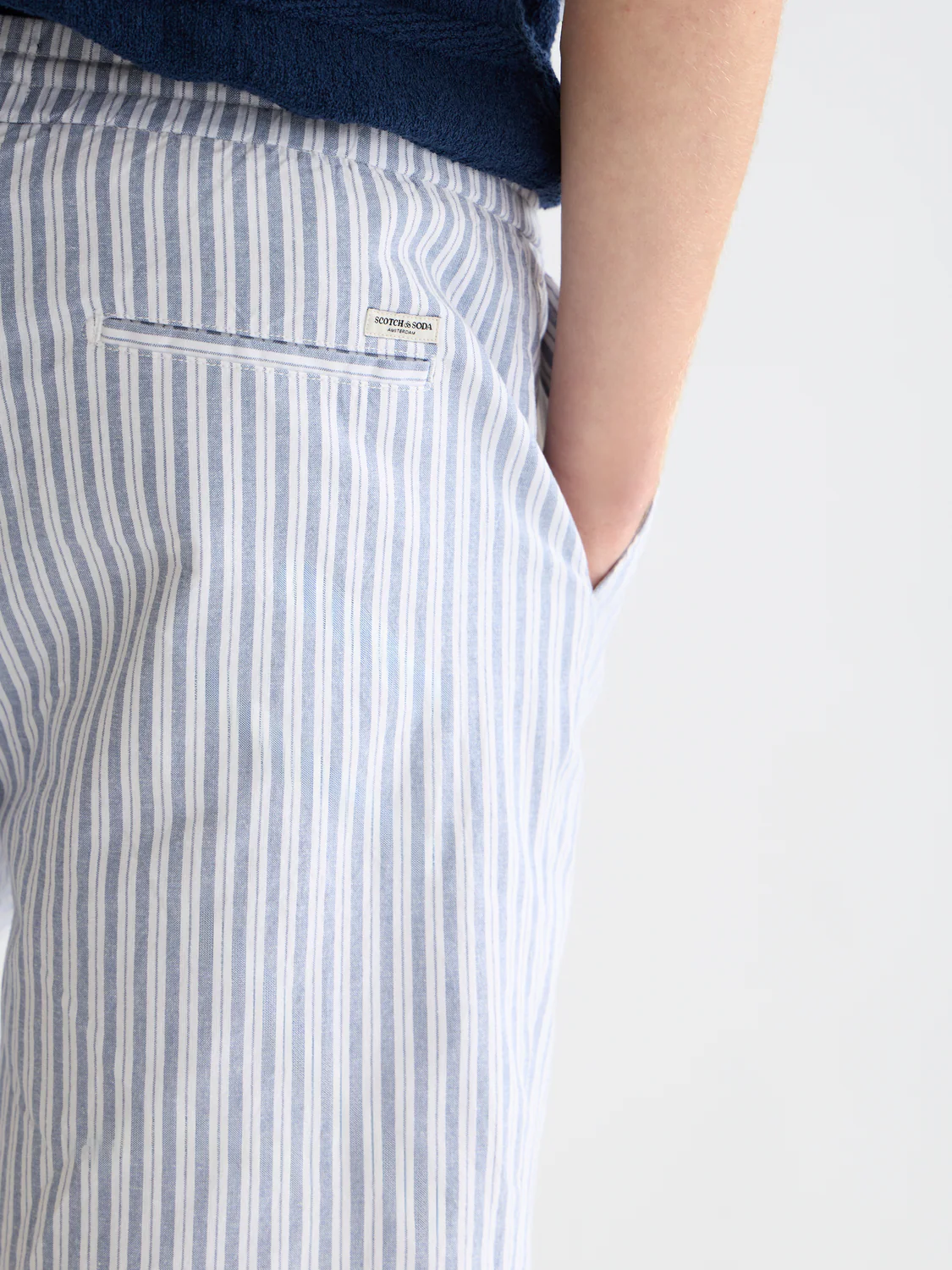 Fave cotton-linen yarn-dyed bermuda shorts - Image 3
