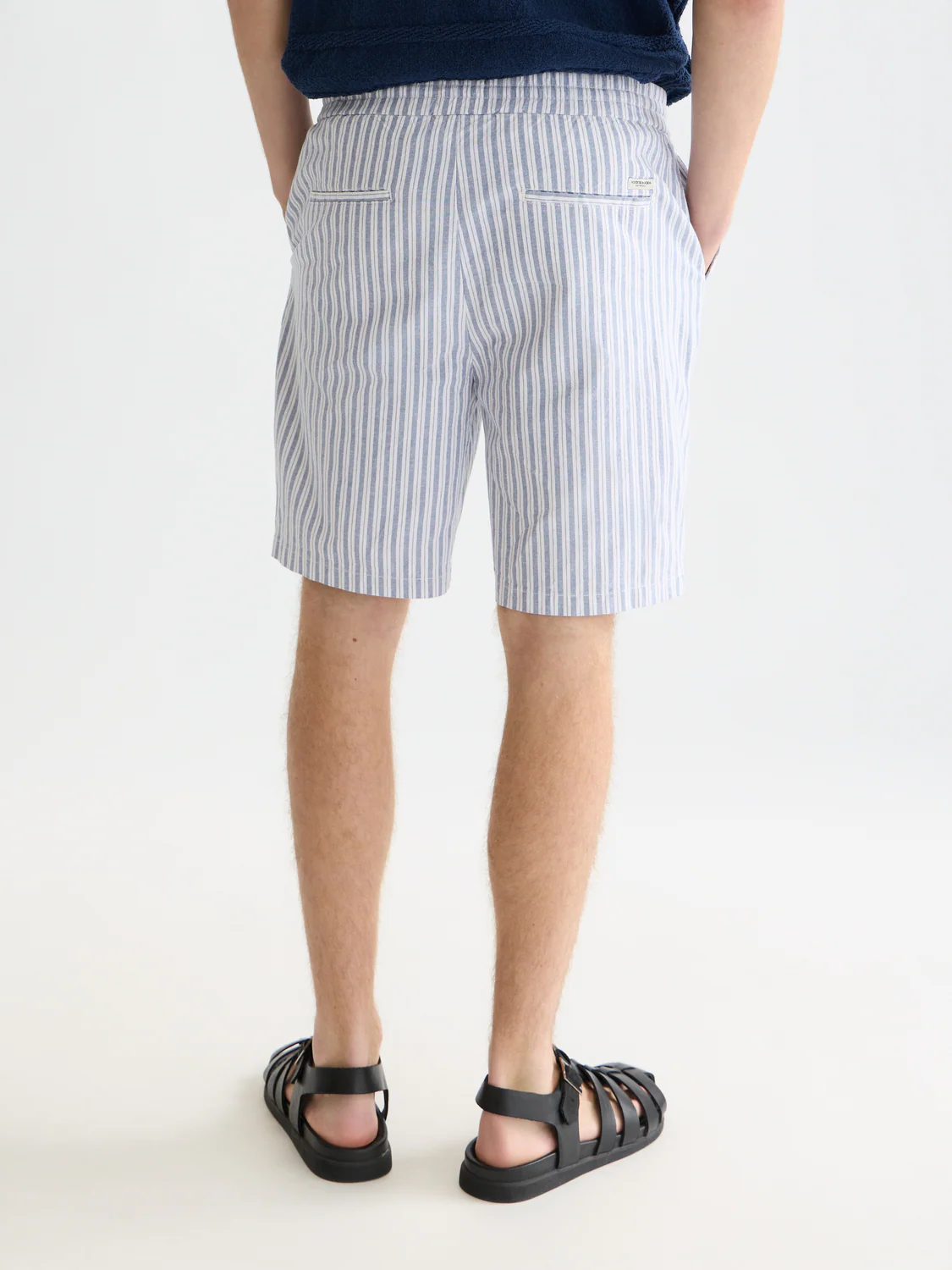 Fave cotton-linen yarn-dyed bermuda shorts - Image 4
