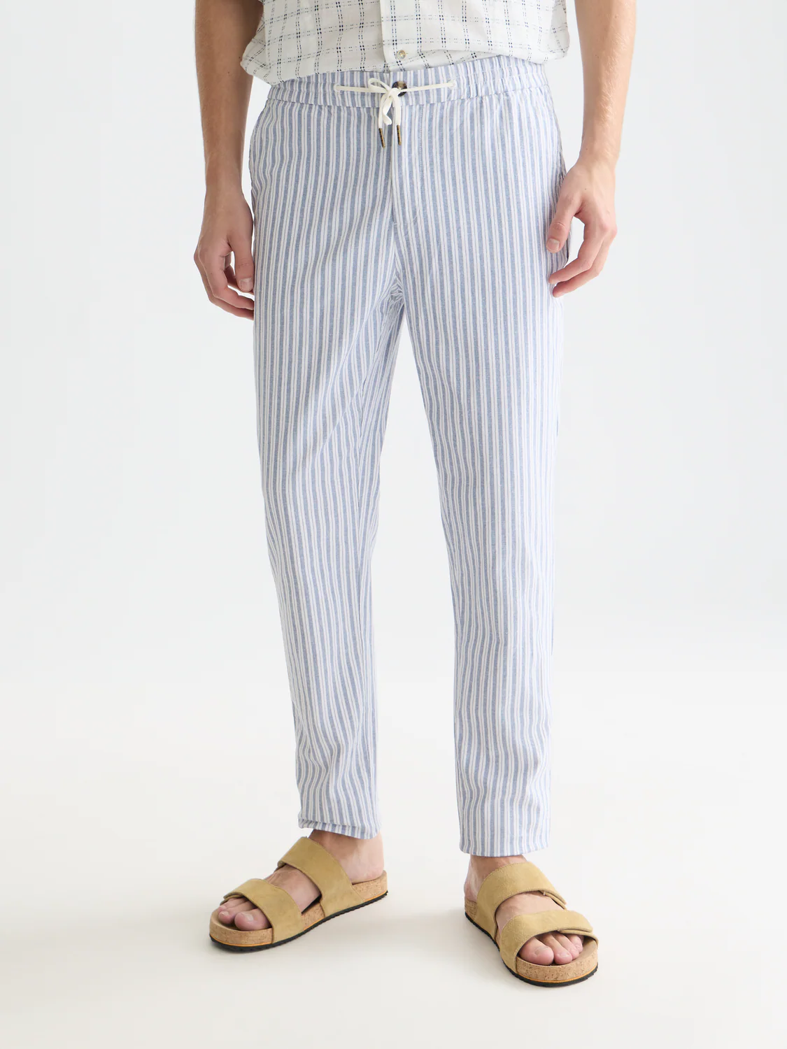 Warren yarn-dyed cotton-linen straight jogger - Image 2