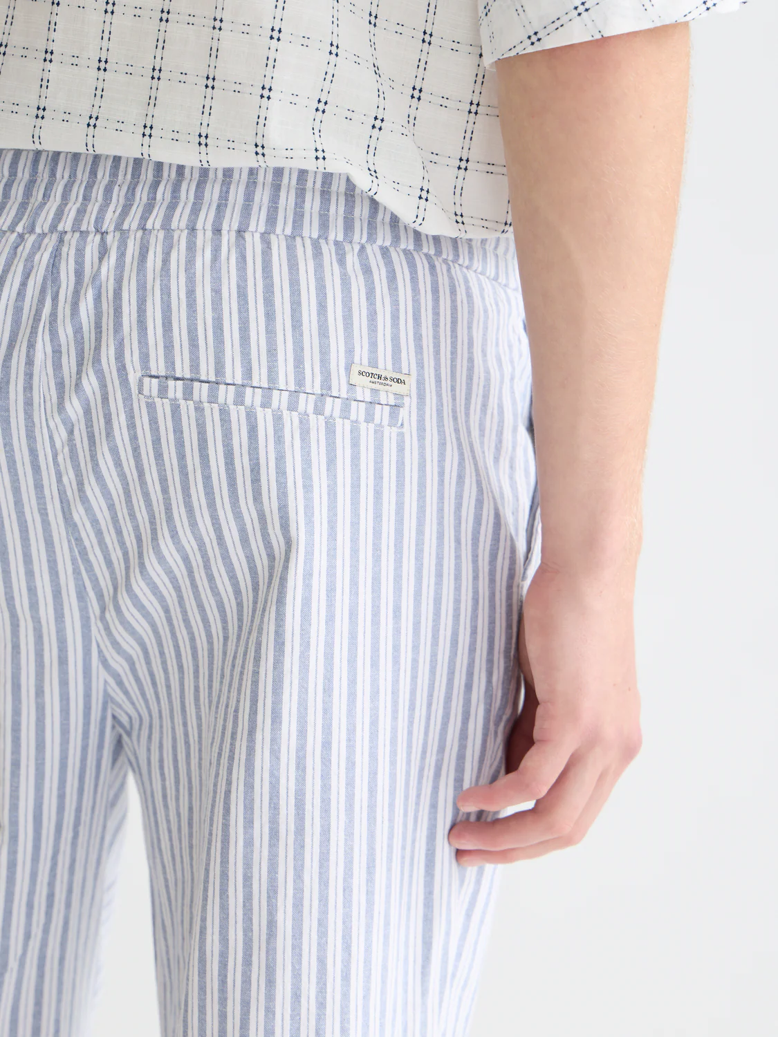 Warren yarn-dyed cotton-linen straight jogger - Image 3