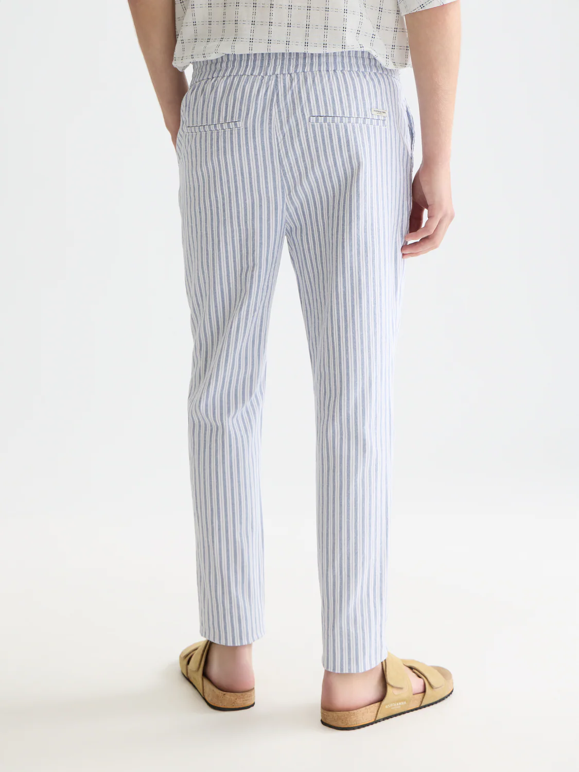 Warren yarn-dyed cotton-linen straight jogger - Image 4