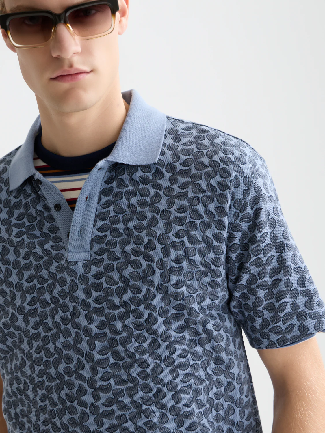 Printed structured relaxed polo - Image 10