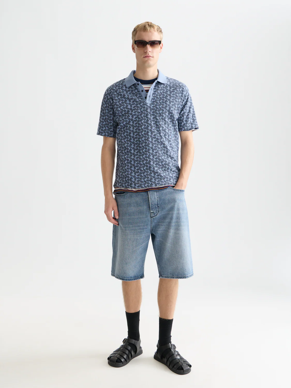 Printed structured relaxed polo - Image 9