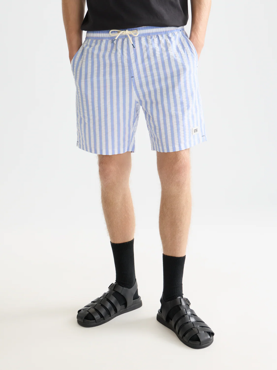 Striped mid-length swim shorts - Image 2