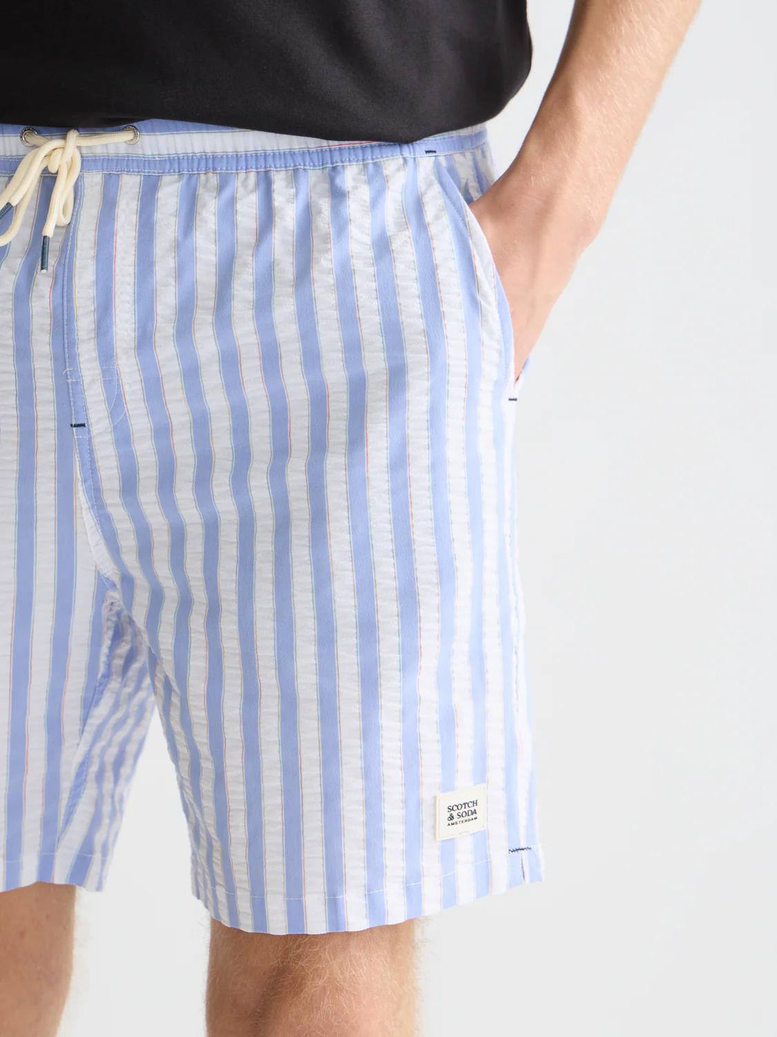 Striped mid-length swim shorts - Image 3