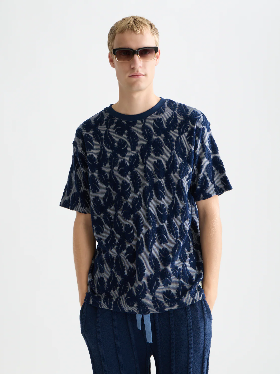 Jacquard feeder stripe relaxed T-shirt