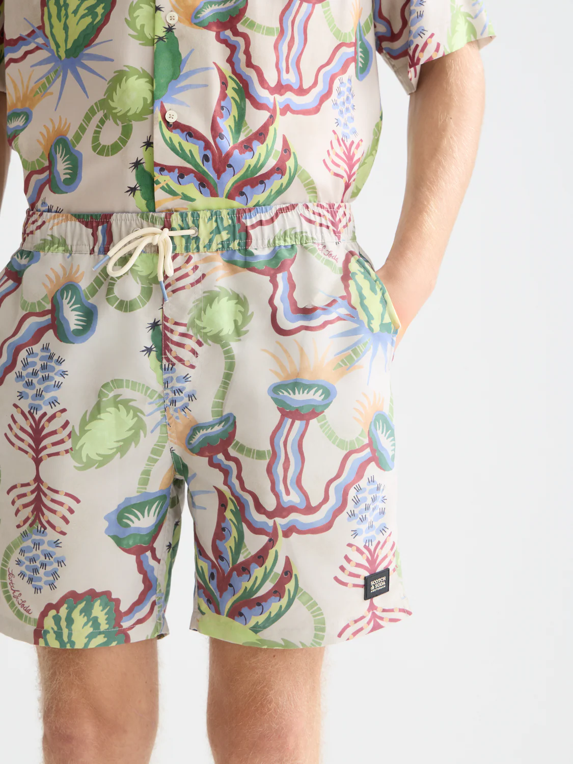 Printed mid-length swim shorts - Image 3