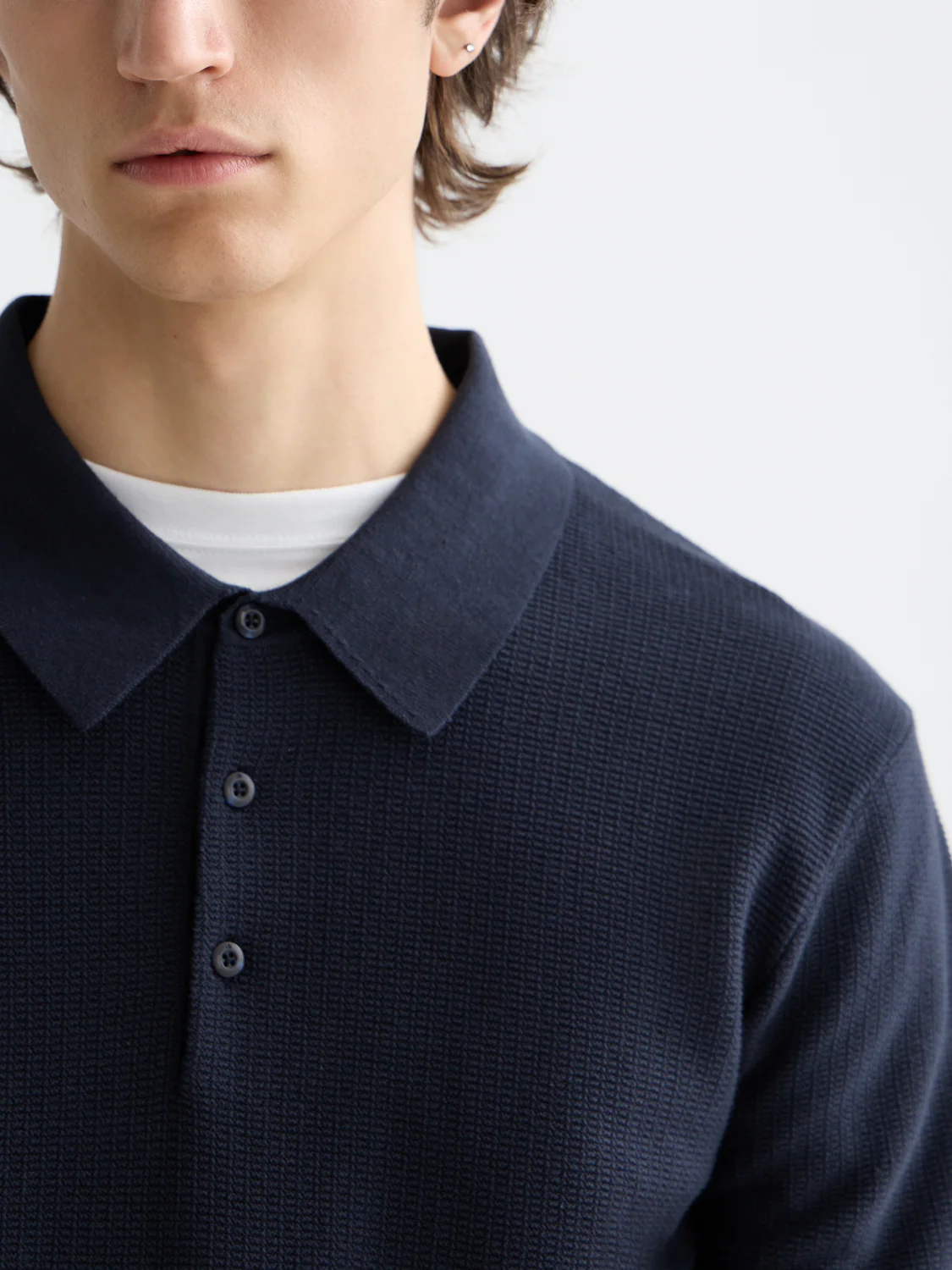 Essentials Structured knitted regular-fit polo - Image 10