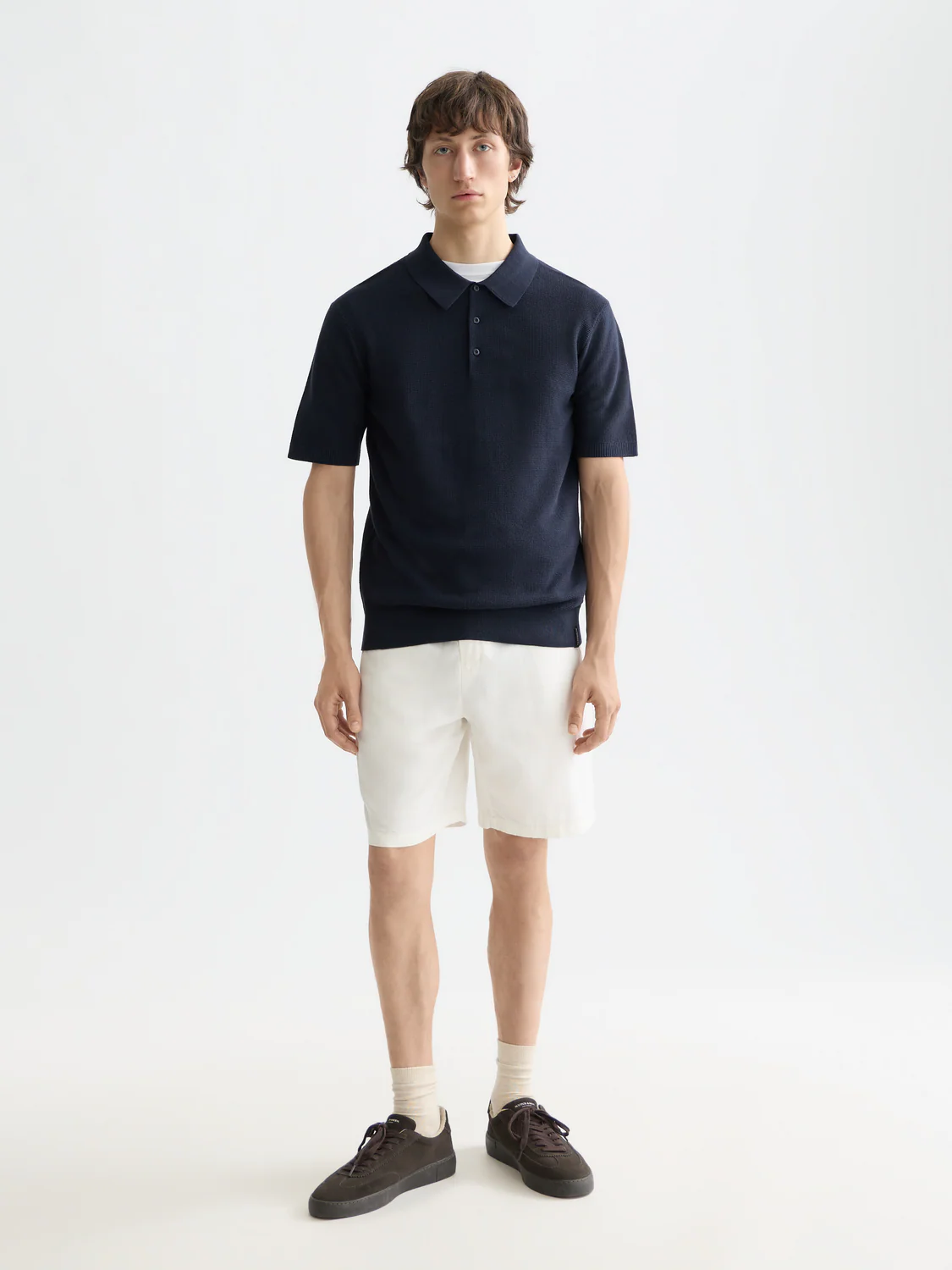 Essentials Structured knitted regular-fit polo - Image 9