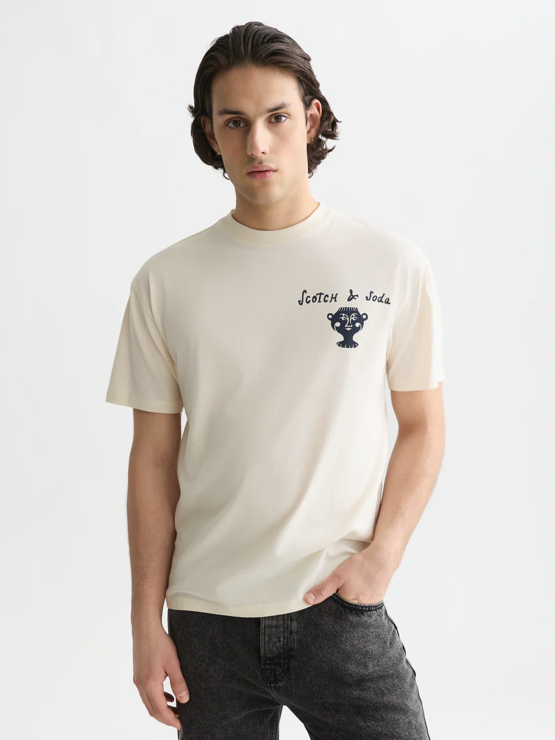 Front and back artwork relaxed-fit T-shirt