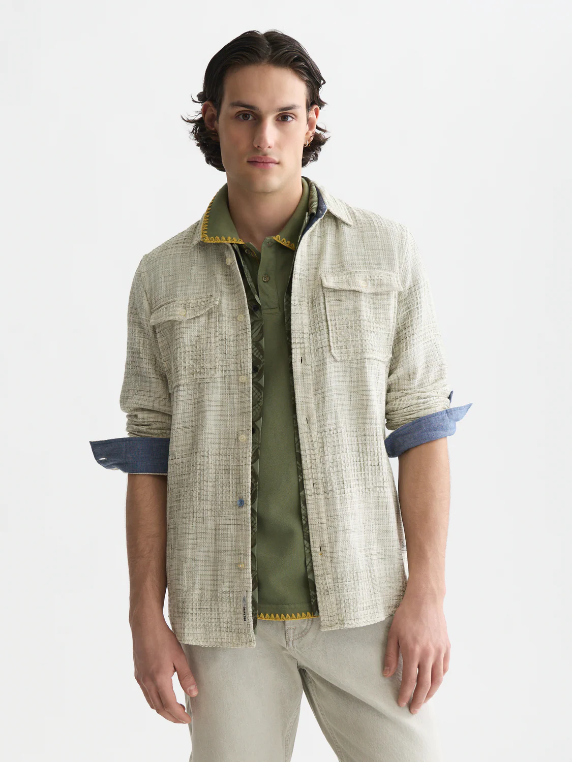 Melange waffle regular-fit shirt