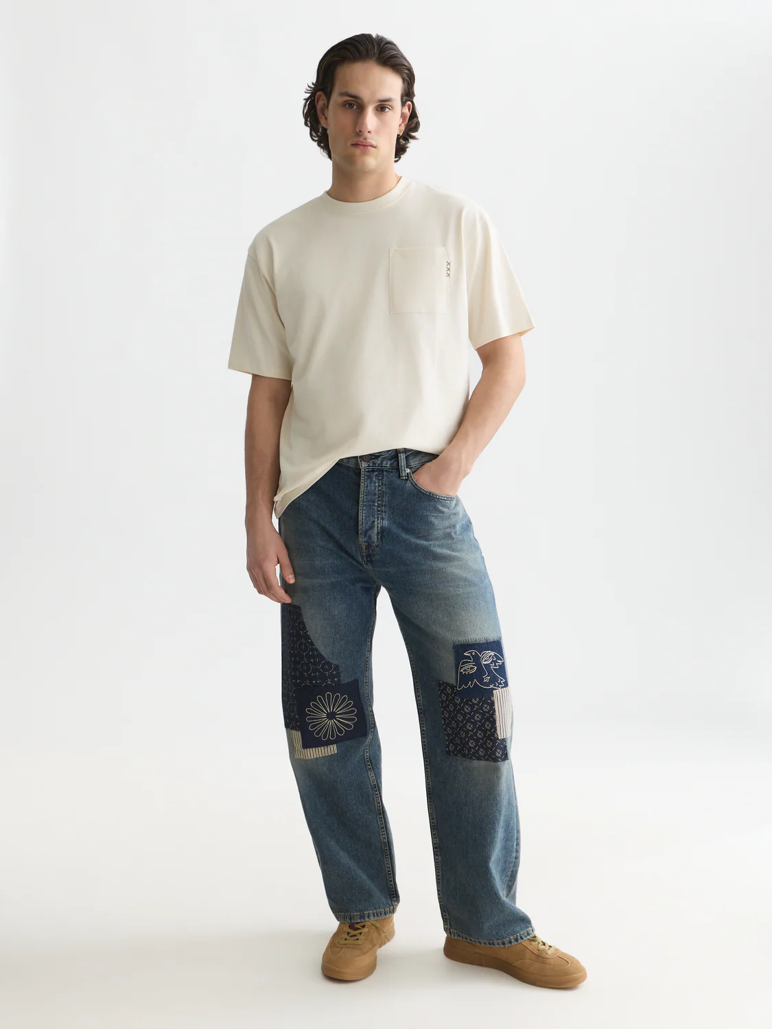 Seasonal core 3 crosses chest pocket loose-fit T-shirt - Image 2