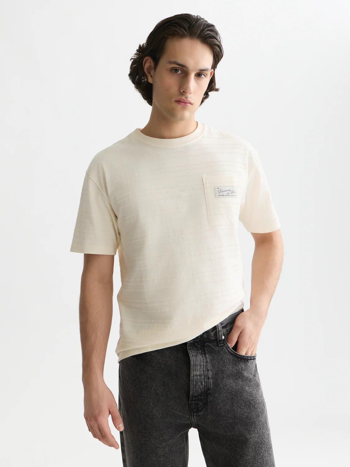 Textured jacquard relaxed-fit T-shirt