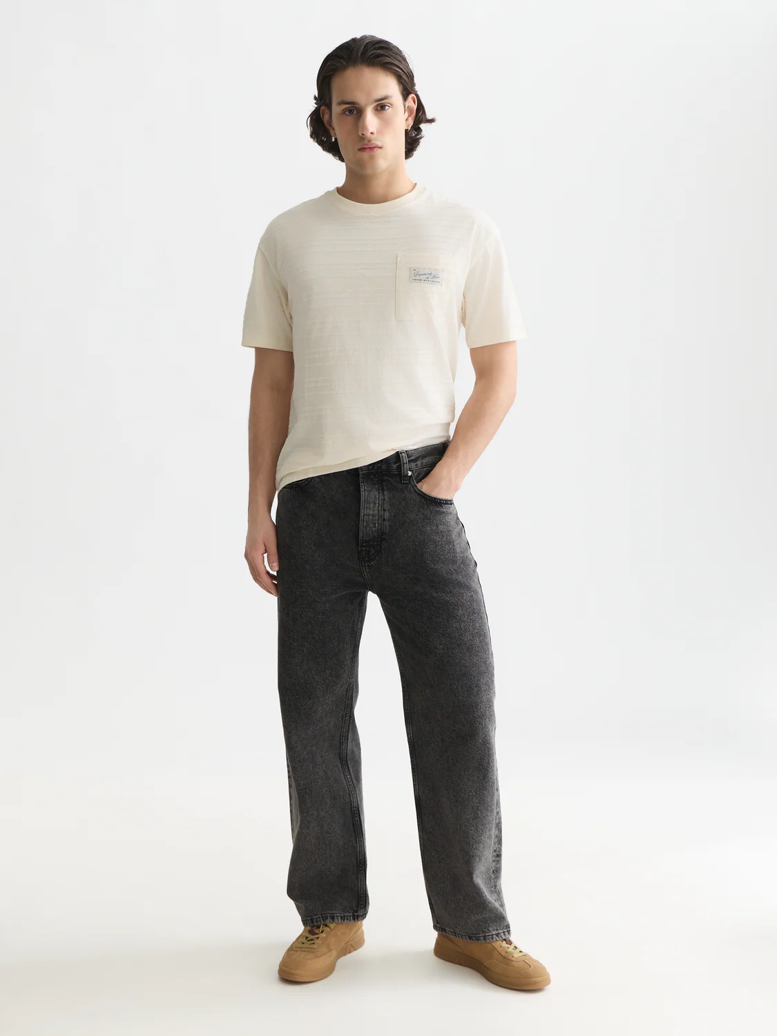 Textured jacquard relaxed-fit T-shirt - Image 2