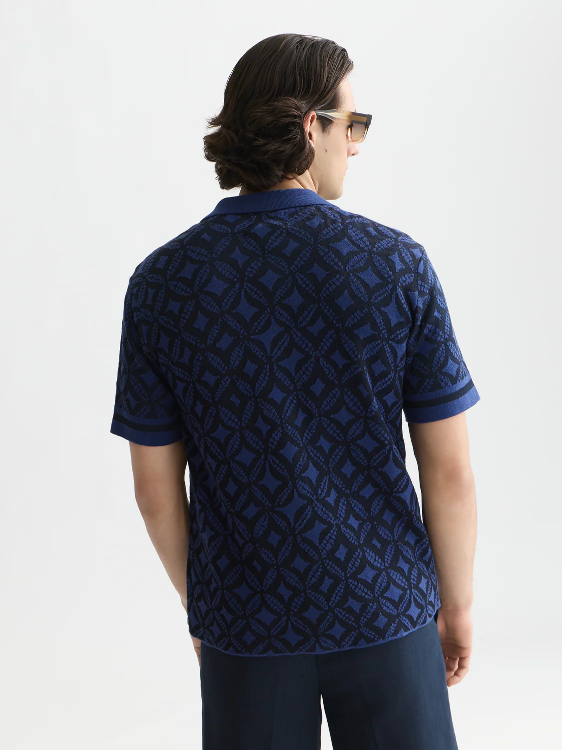 Jacquard knitted short-sleeved shirt - Image 11