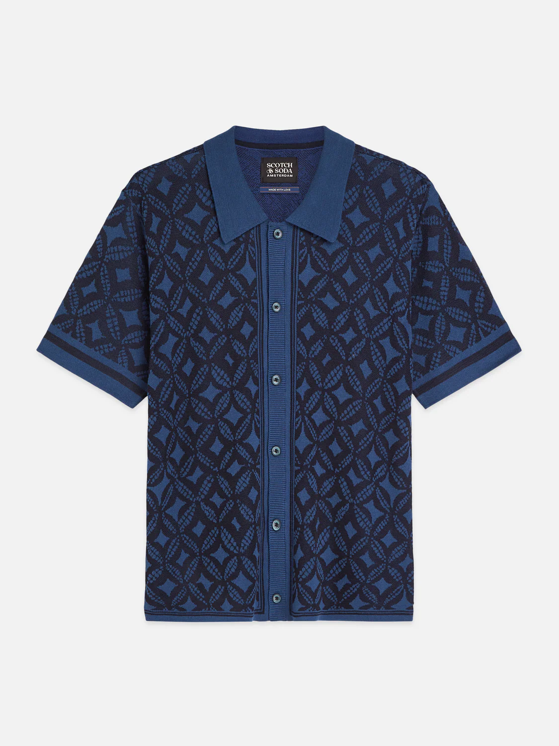 Jacquard knitted short-sleeved shirt - Image 12