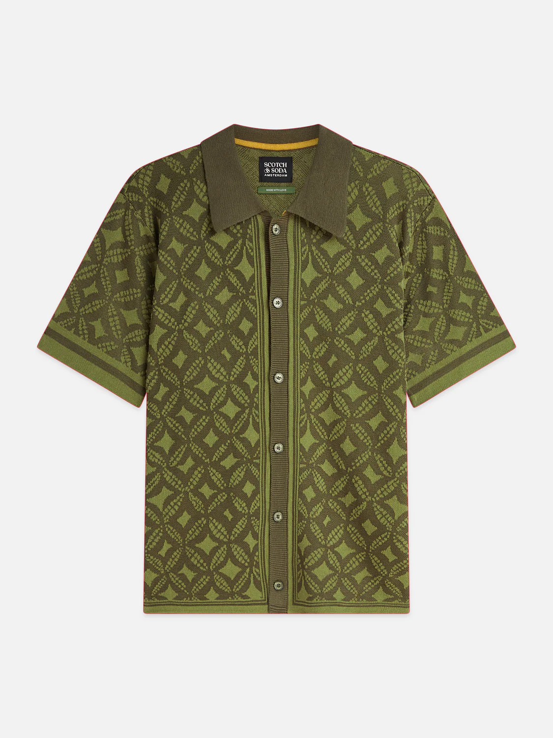 Jacquard knitted short-sleeved shirt - Image 5