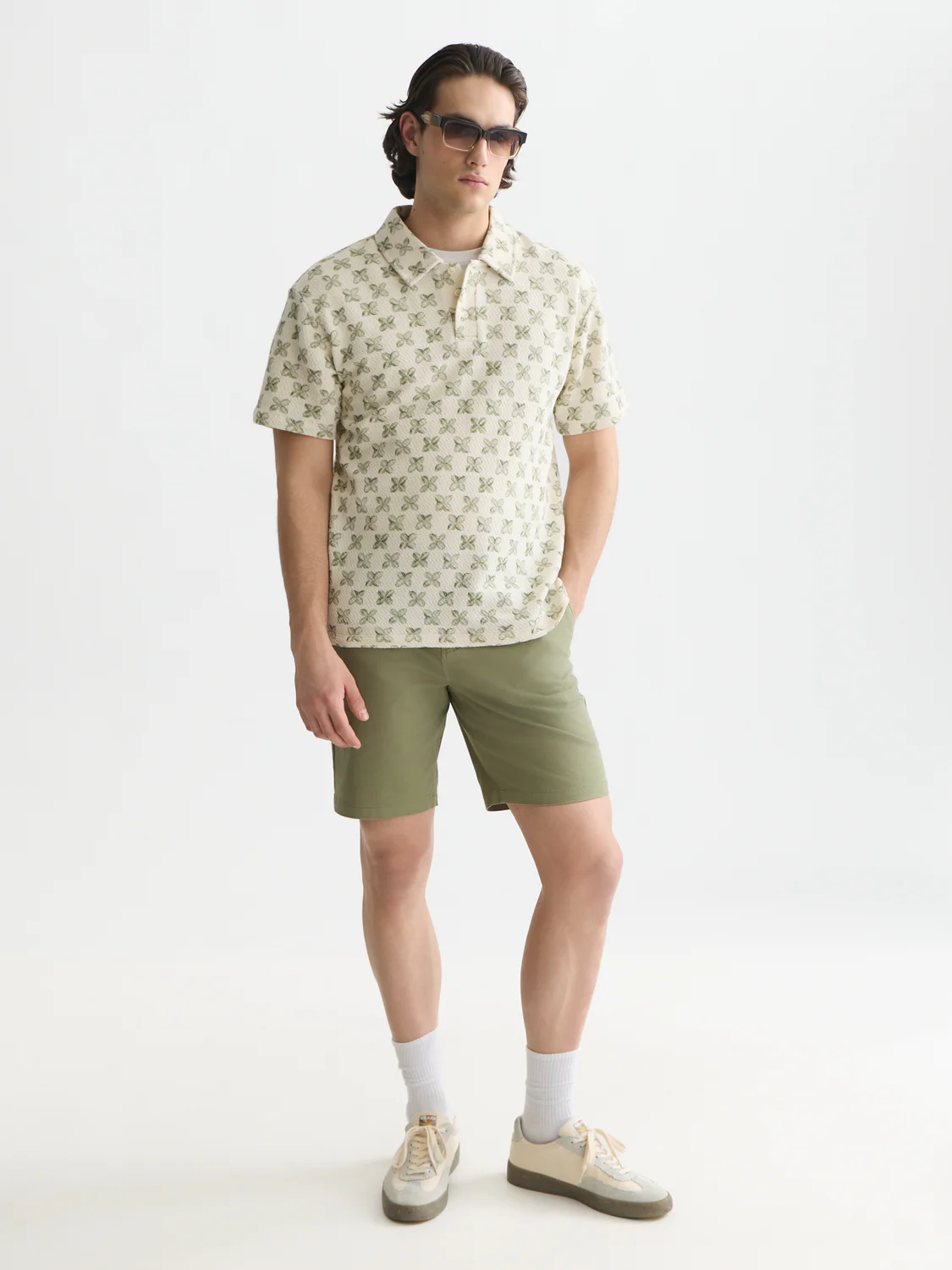 Printed structured relaxed polo - Image 2